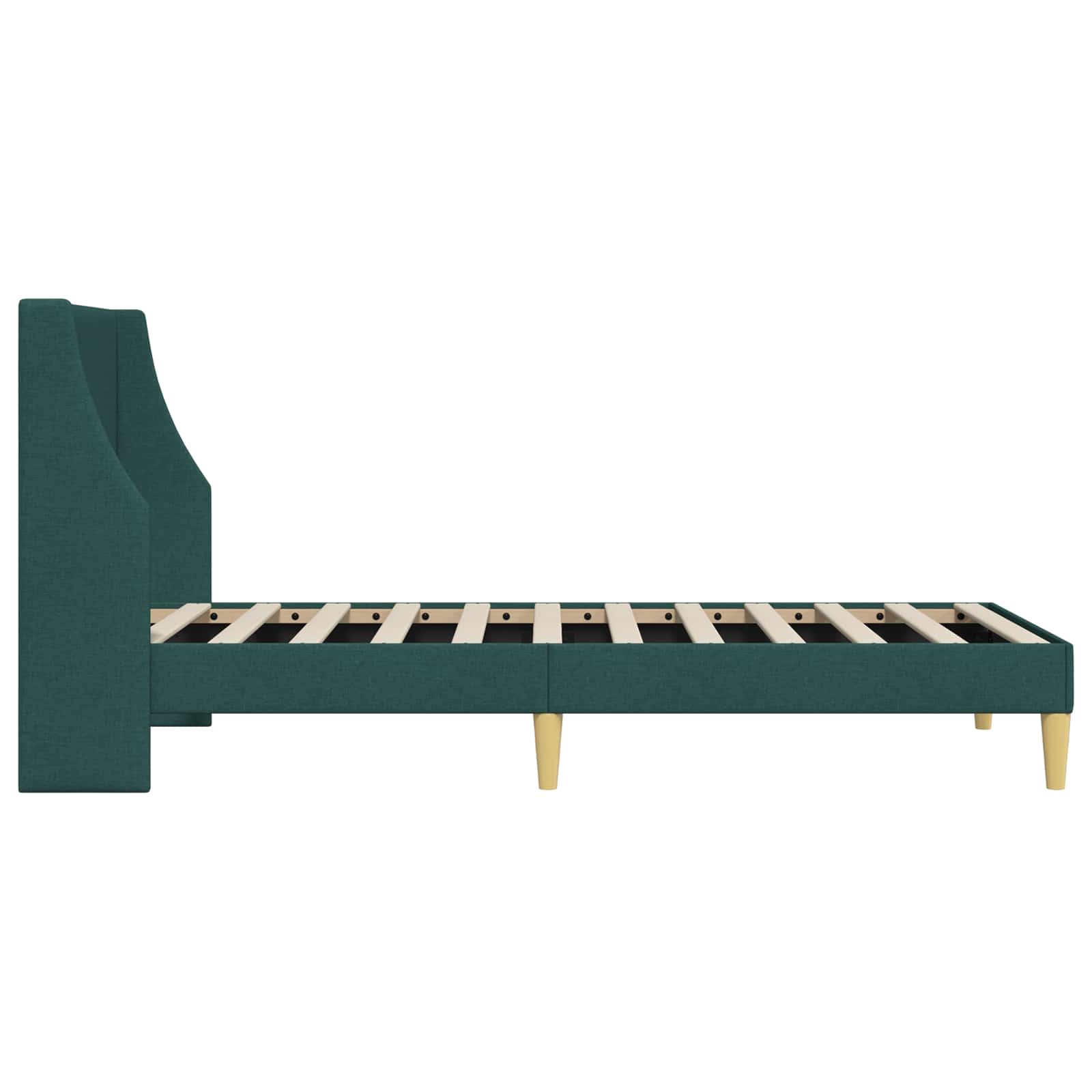 Cadre de lit avec tête de lit Vert foncé 90 x 200 cm tissu - XIOS