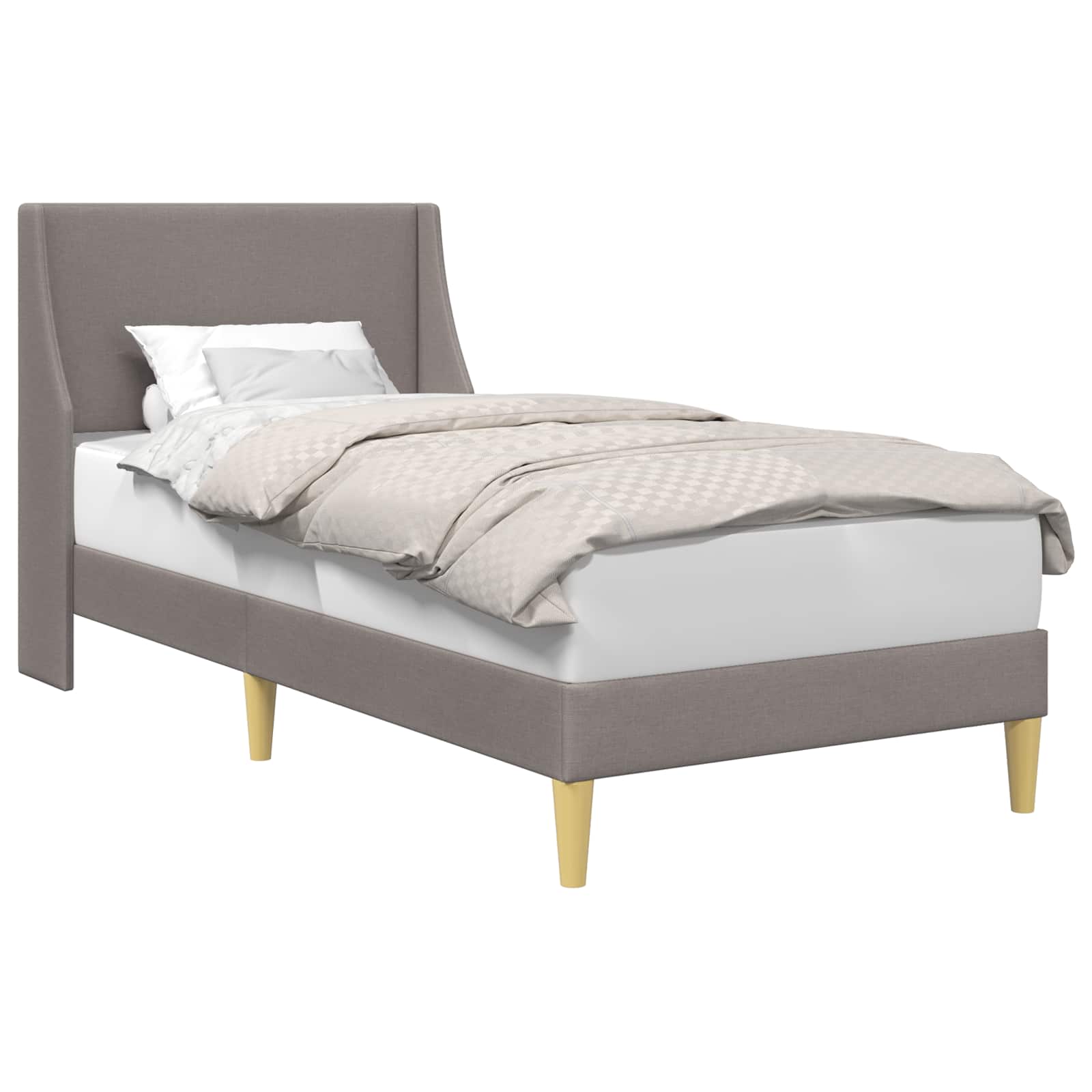 Cadre de lit avec tête de lit Taupe 90 x 200 cm tissu - XIOS