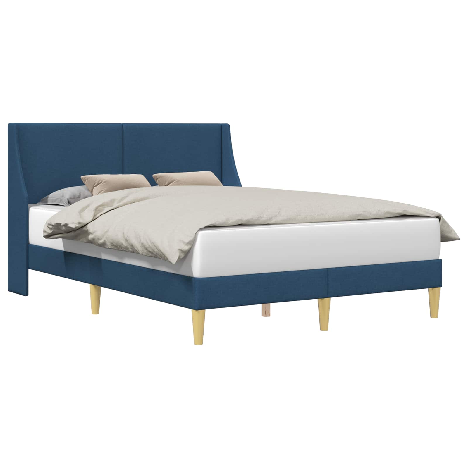 Cadre de lit avec tête de lit Bleu 120 x 190 cm tissu - XIOS