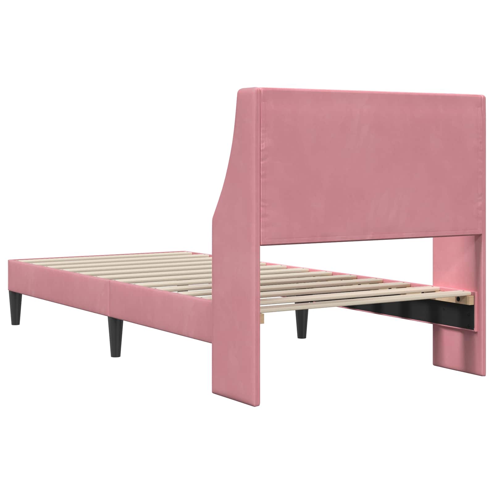 Cadre de lit avec tête de lit Rose 80 x 200 cm Velours - XIOS