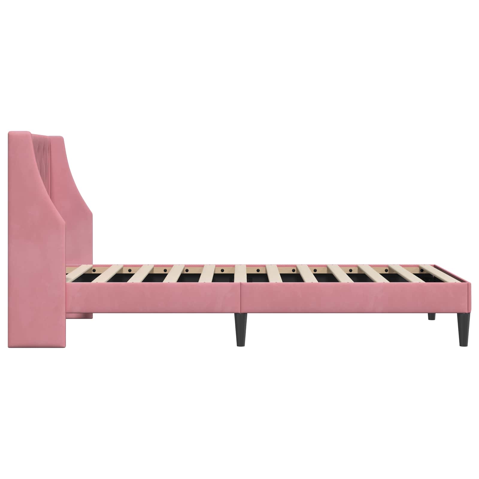 Cadre de lit avec tête de lit Rose 80 x 200 cm Velours - XIOS