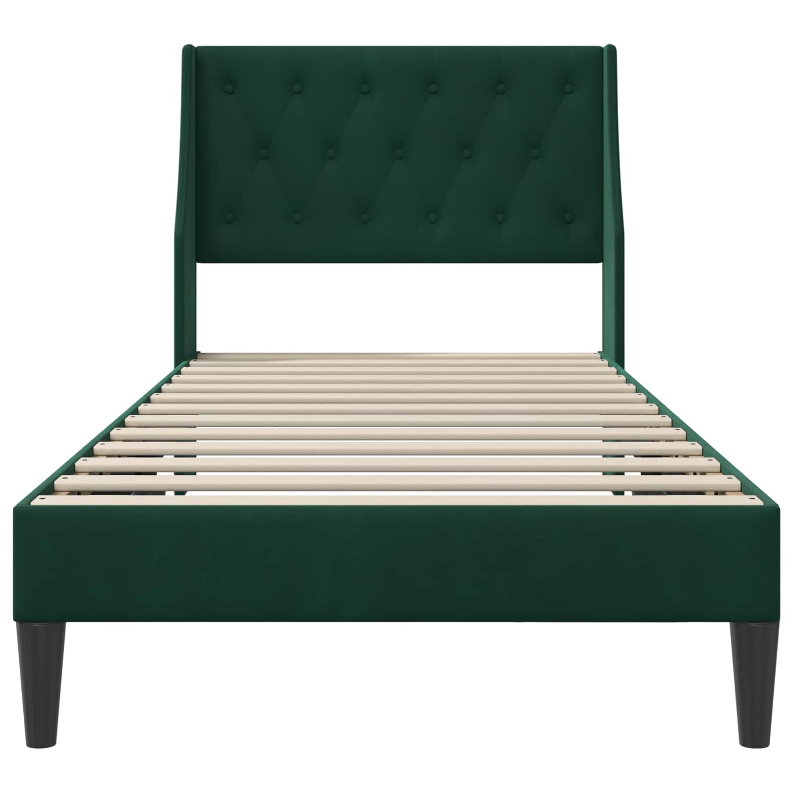 Cadre de lit avec tête de lit Vert foncé 90 x 200 cm Velours - XIOS