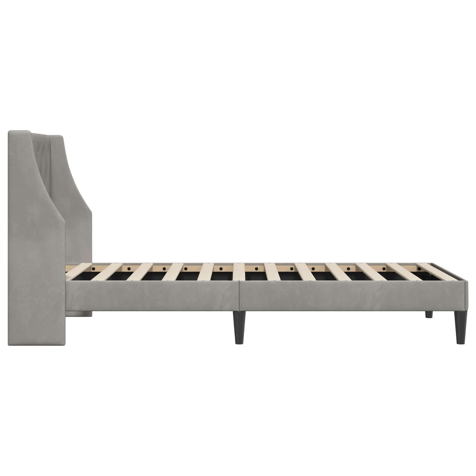 Cadre de lit avec tête de lit Gris clair 100 x 200 cm Velours - XIOS