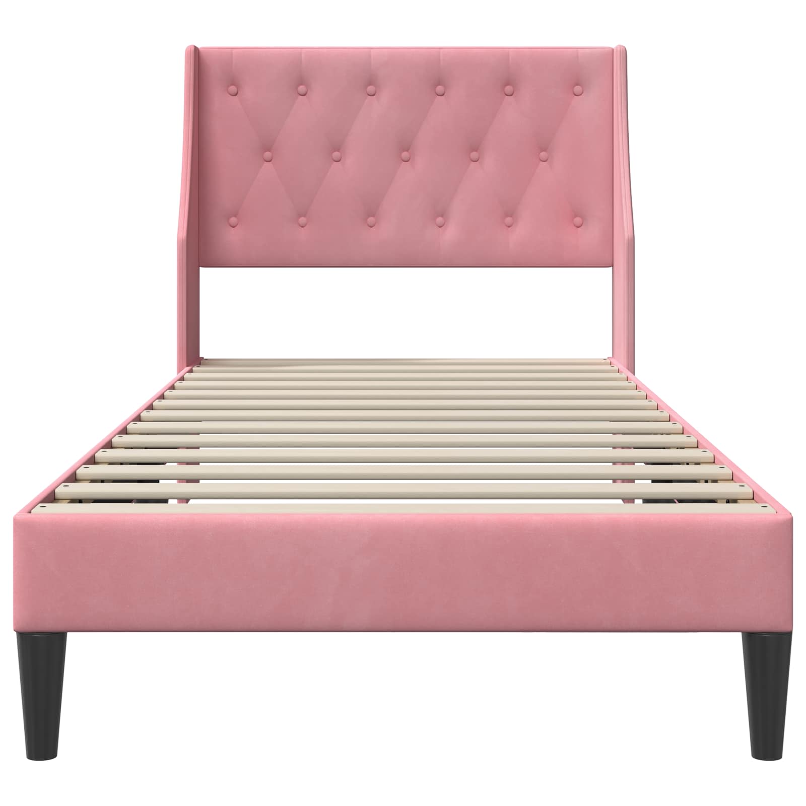 Cadre de lit avec tête de lit Rose 100 x 200 cm Velours - XIOS