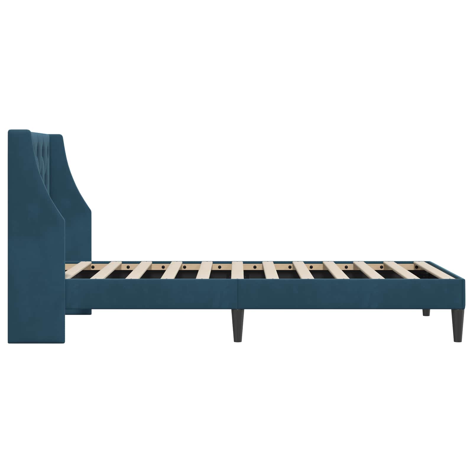 Cadre de lit avec tête de lit Bleu 100 x 200 cm Velours - XIOS