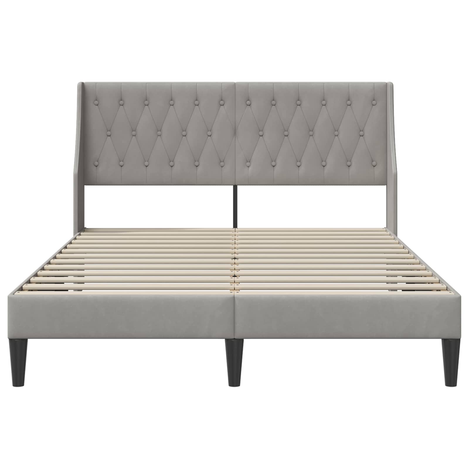 Cadre de lit avec tête de lit Gris clair 120 x 190 cm Velours - XIOS