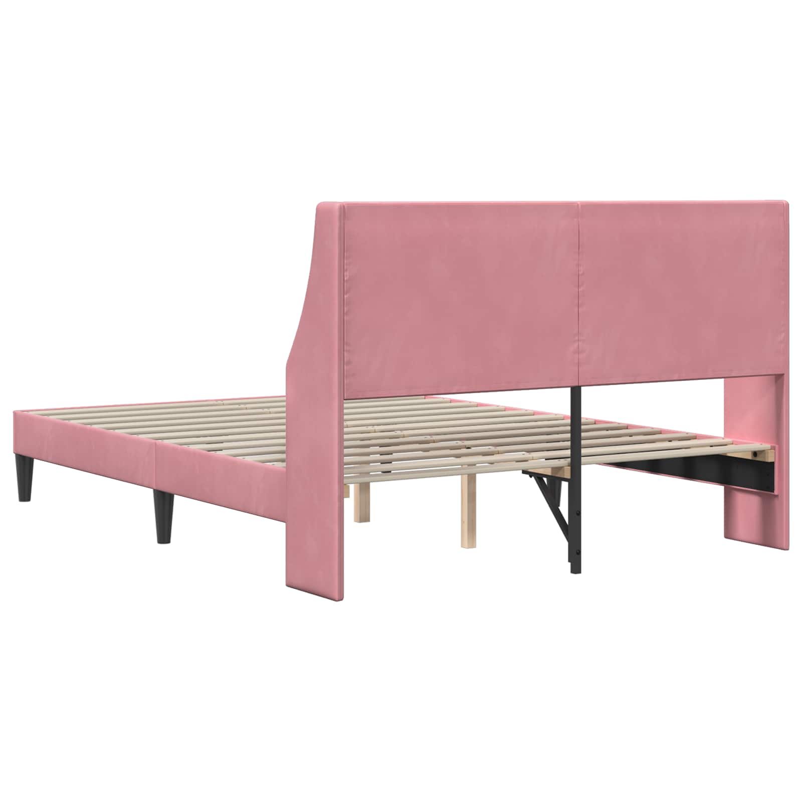 Cadre de lit avec tête de lit Rose 120 x 190 cm Velours - XIOS