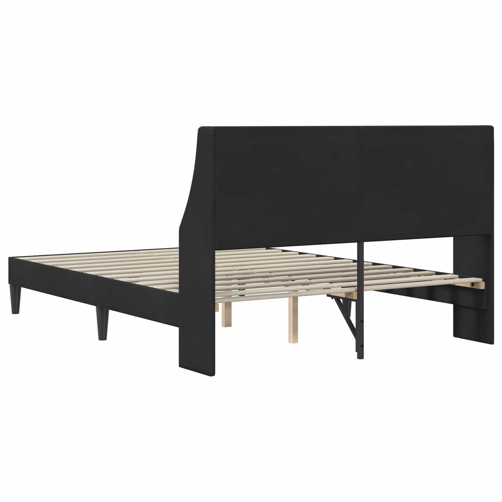 Cadre de lit avec tête de lit Noir 120 x 190 cm Velours - XIOS