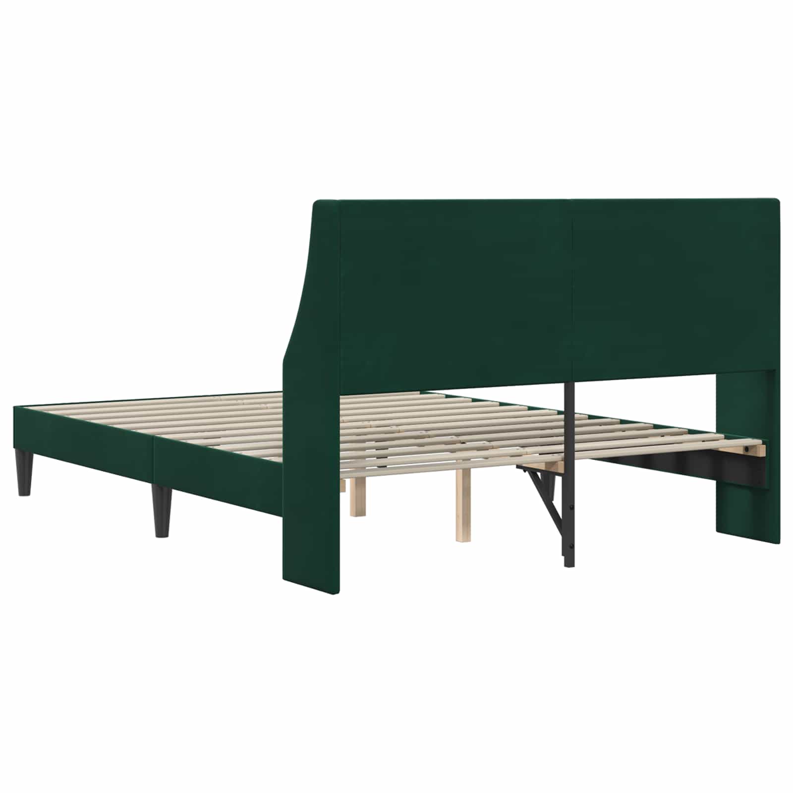 Cadre de lit avec tête de lit Vert foncé 160 x 200 cm Velours - XIOS
