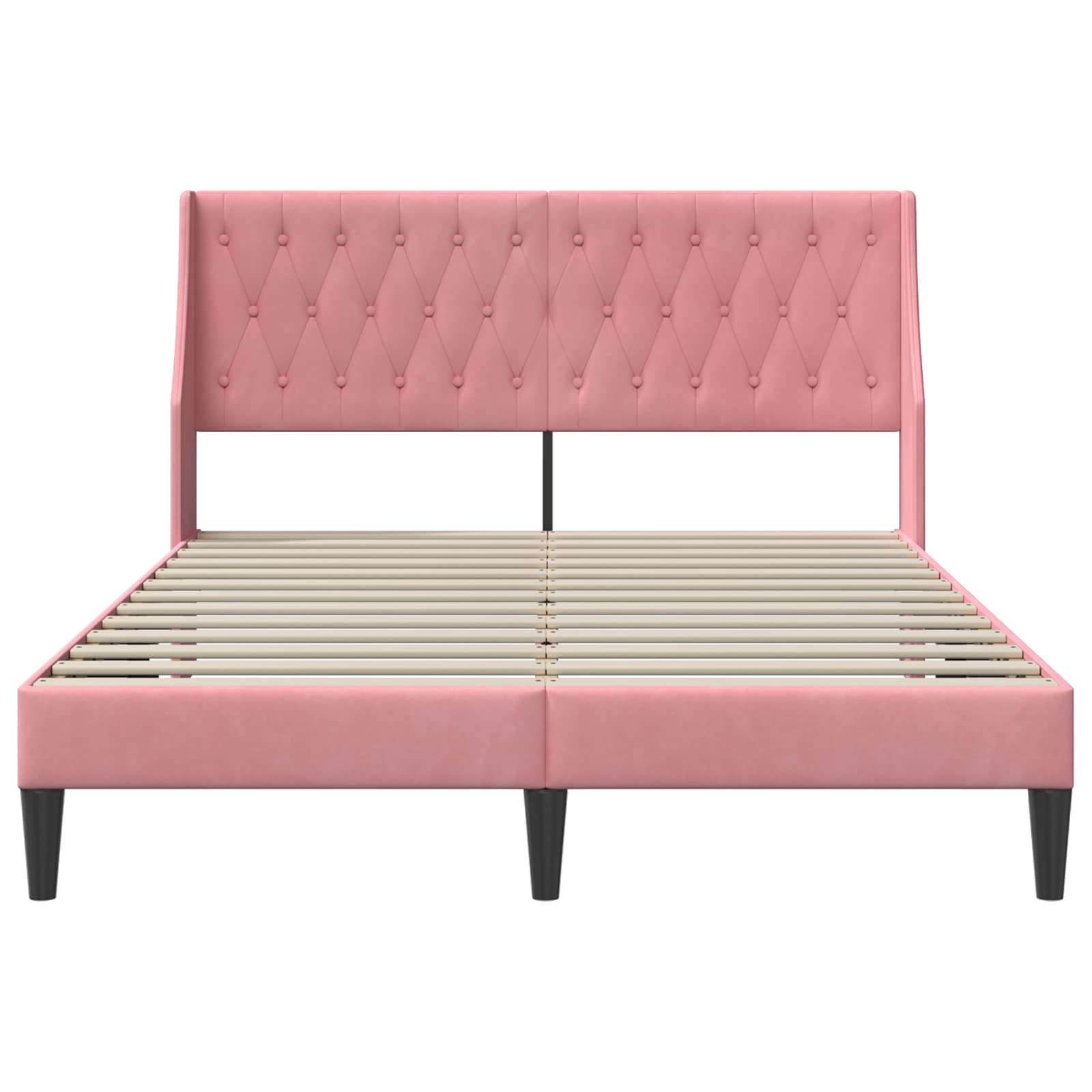 Cadre de lit avec tête de lit Rose 160 x 200 cm Velours - XIOS