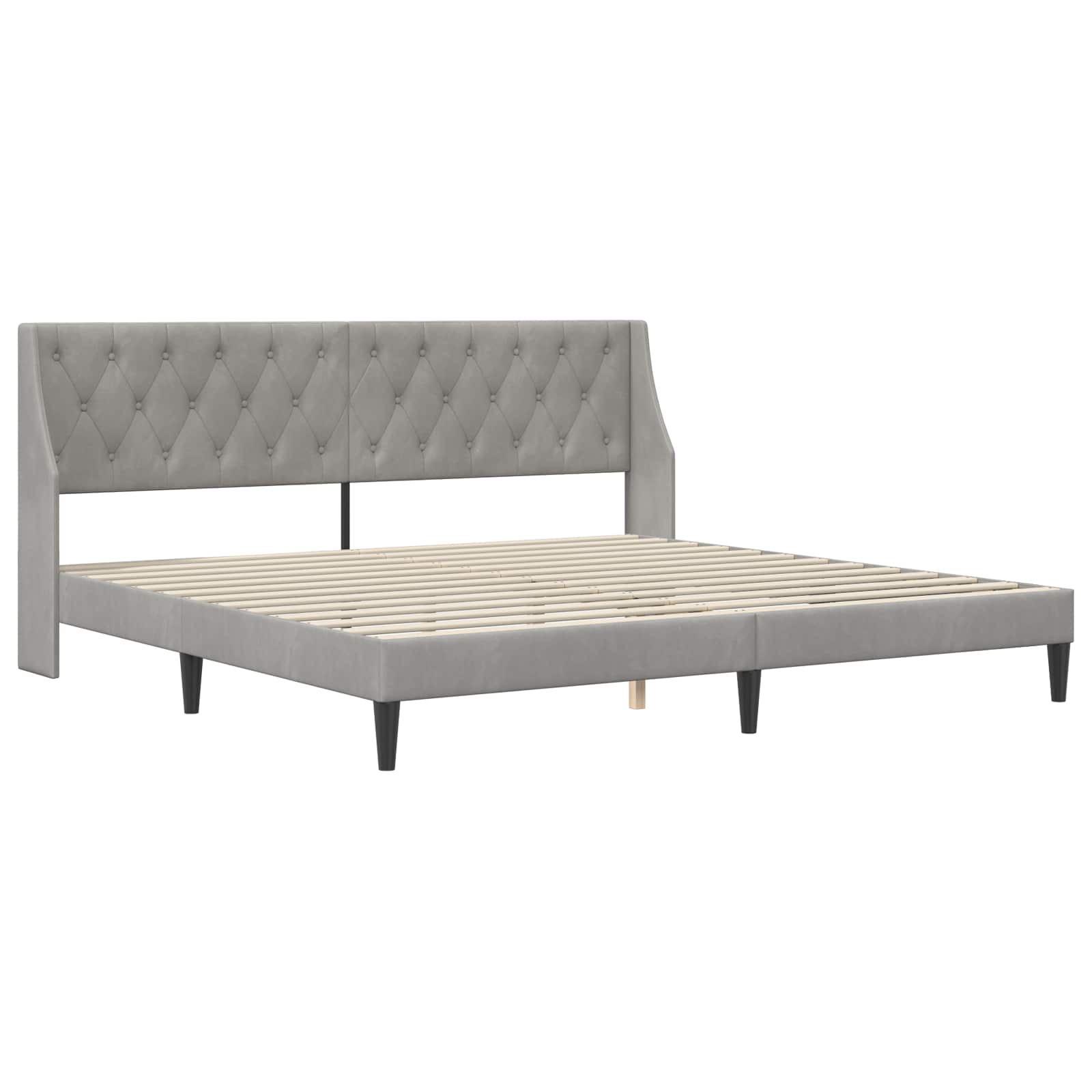 Cadre de lit avec tête de lit Gris clair 180 x 200 cm Velours - XIOS