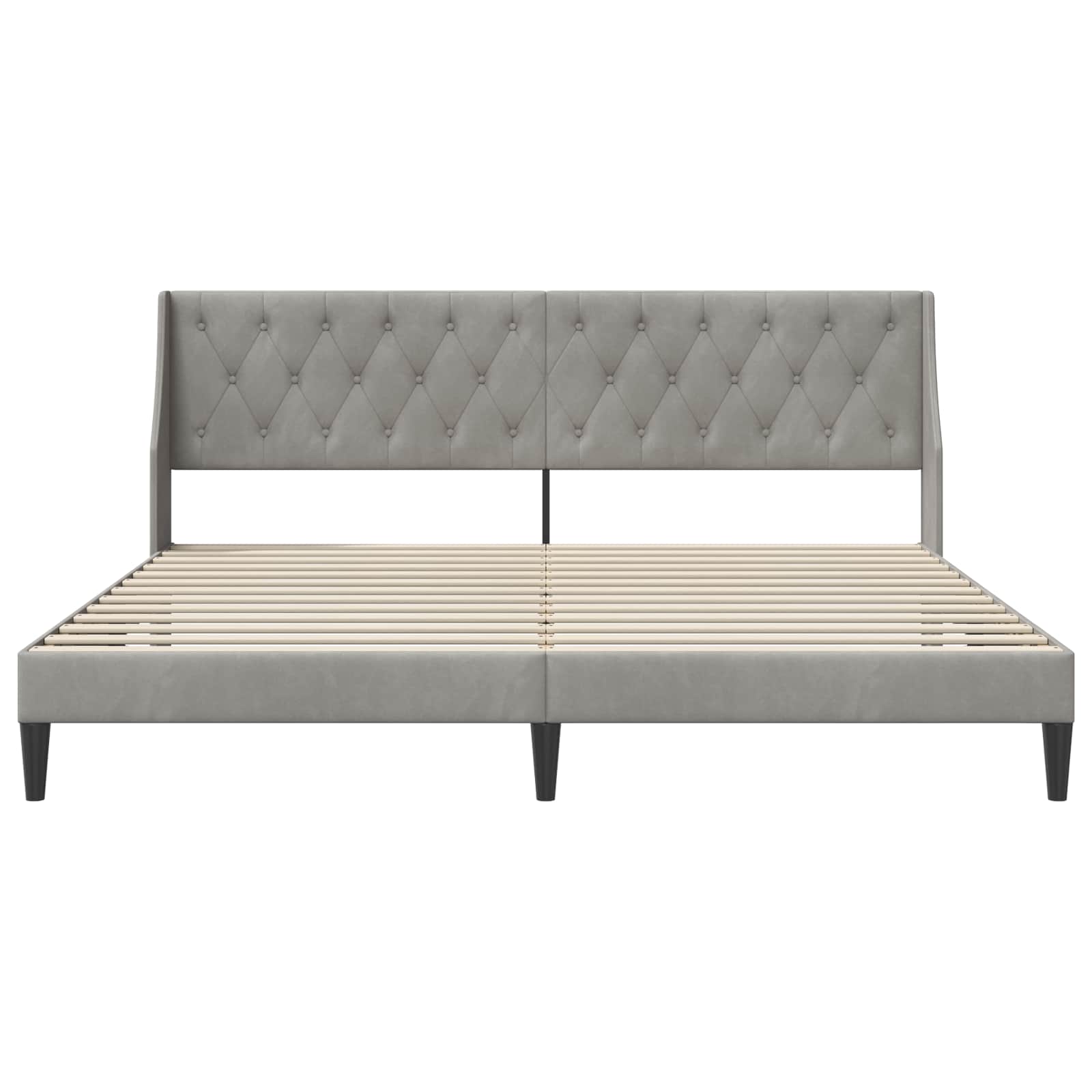 Cadre de lit avec tête de lit Gris clair 180 x 200 cm Velours - XIOS