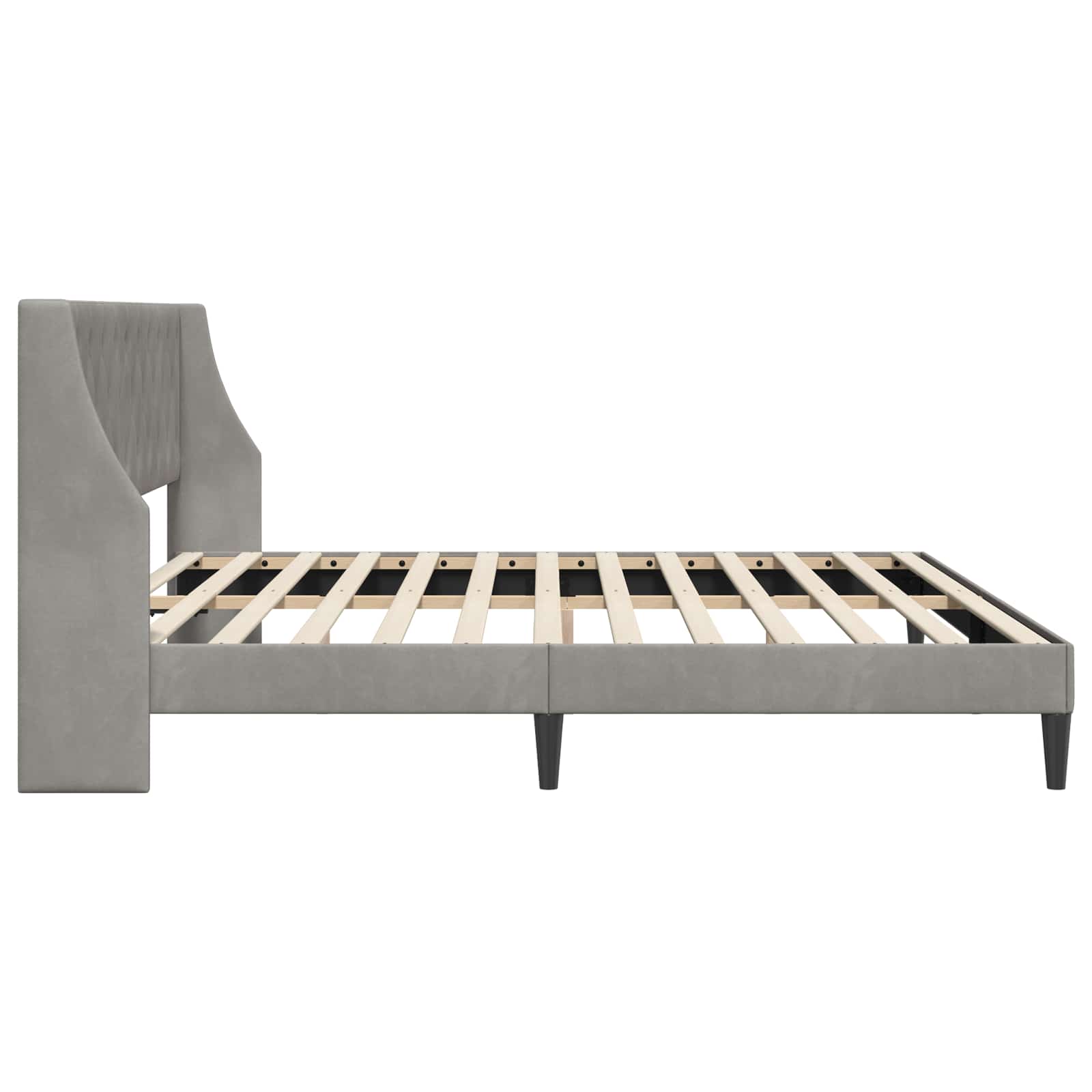 Cadre de lit avec tête de lit Gris clair 180 x 200 cm Velours - XIOS