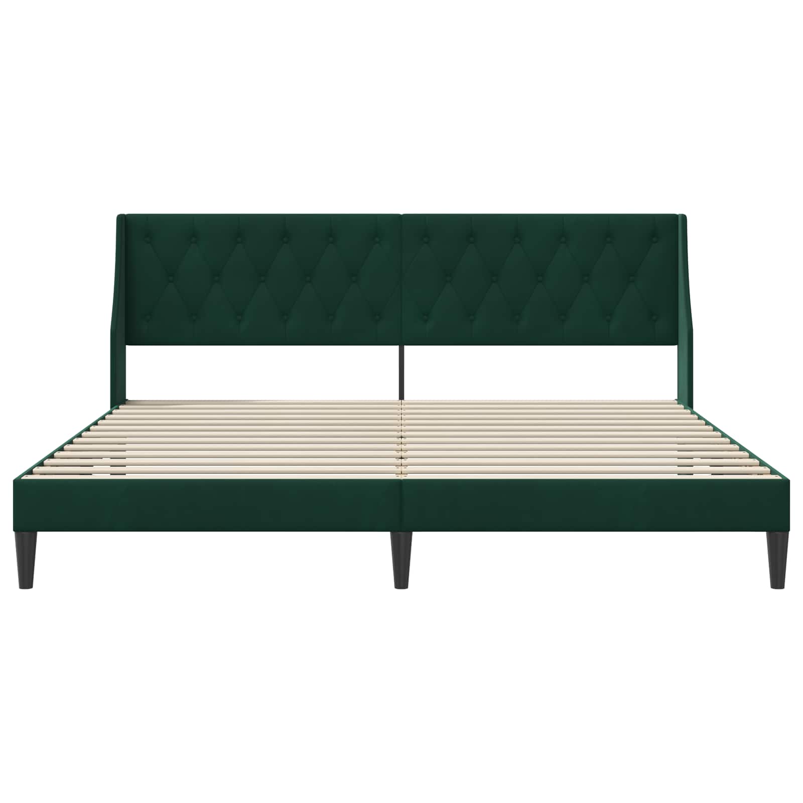 Cadre de lit avec tête de lit Vert foncé 180 x 200 cm Velours - XIOS
