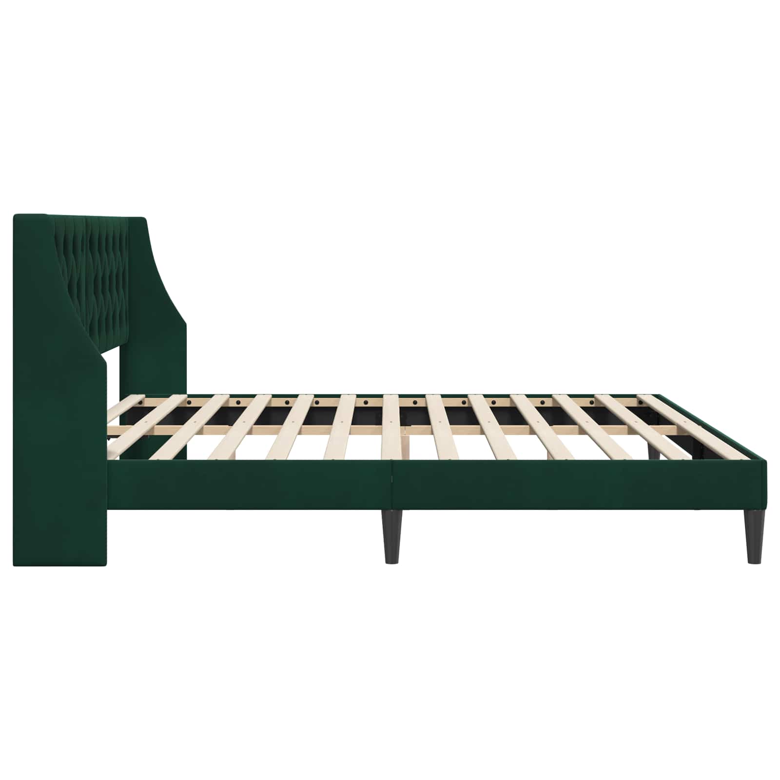 Cadre de lit avec tête de lit Vert foncé 180 x 200 cm Velours - XIOS