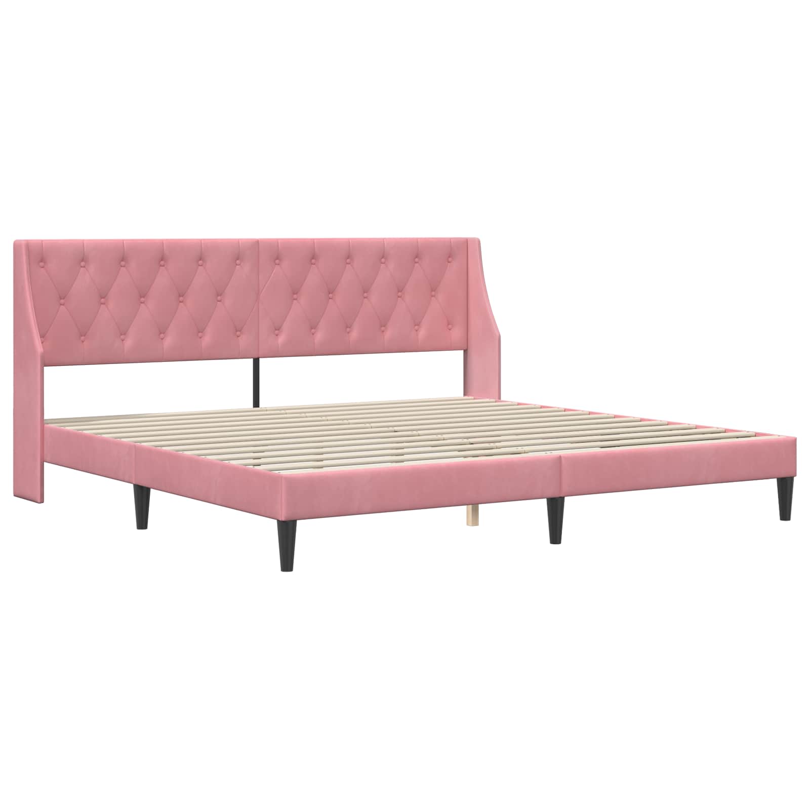 Cadre de lit avec tête de lit Rose 180 x 200 cm Velours - XIOS