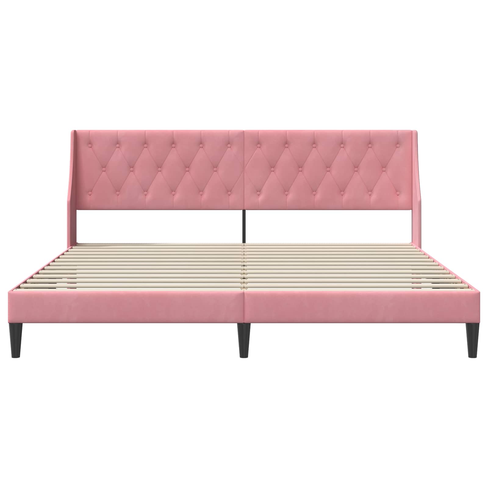 Cadre de lit avec tête de lit Rose 180 x 200 cm Velours - XIOS