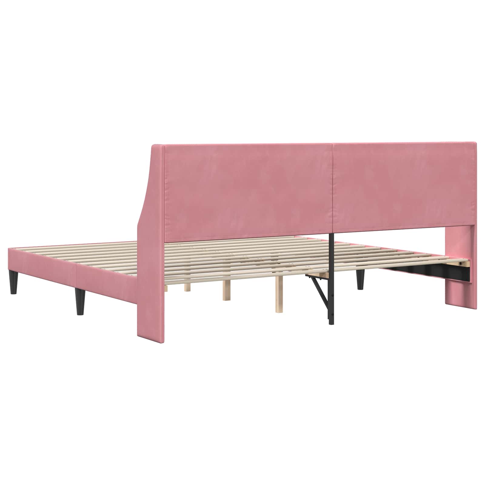 Cadre de lit avec tête de lit Rose 200 x 200 cm Velours - XIOS