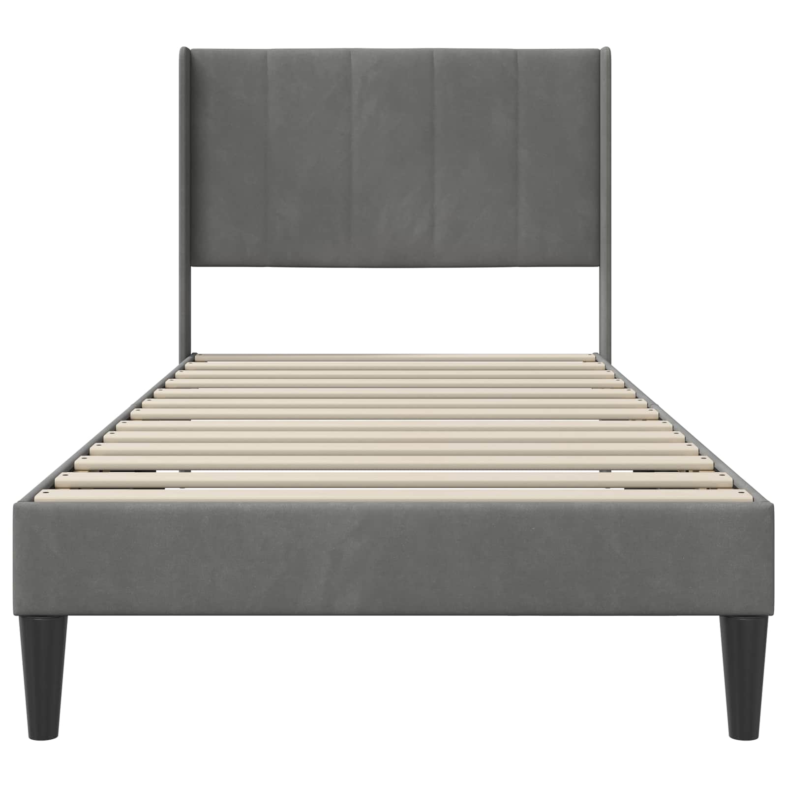 Cadre de lit avec tête de lit Gris foncé 90 x 190 cm Velours - XIOS