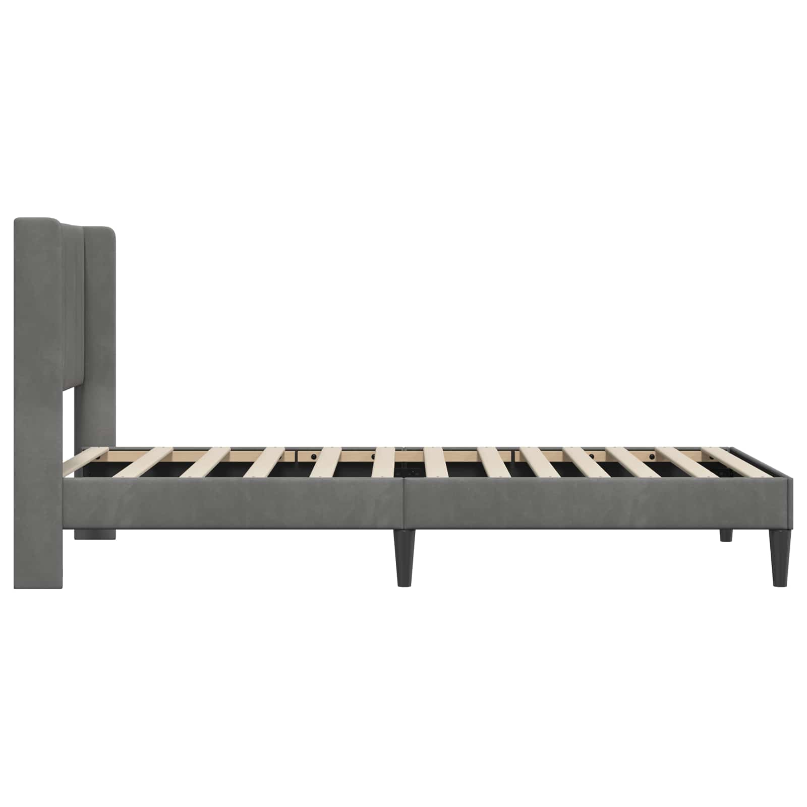 Cadre de lit avec tête de lit Gris foncé 90 x 200 cm Velours - XIOS