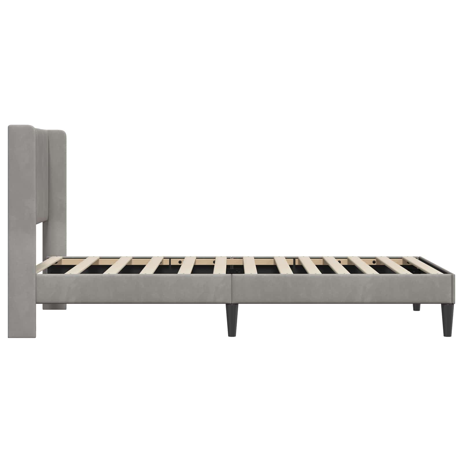 Cadre de lit avec tête de lit Gris clair 100 x 200 cm Velours - XIOS