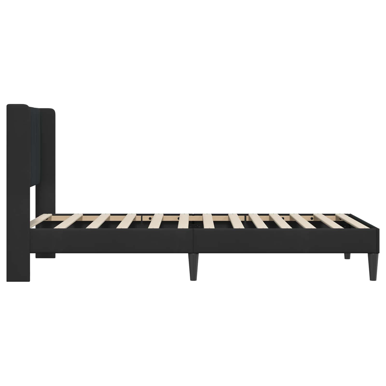 Cadre de lit avec tête de lit Noir 100 x 200 cm Velours - XIOS