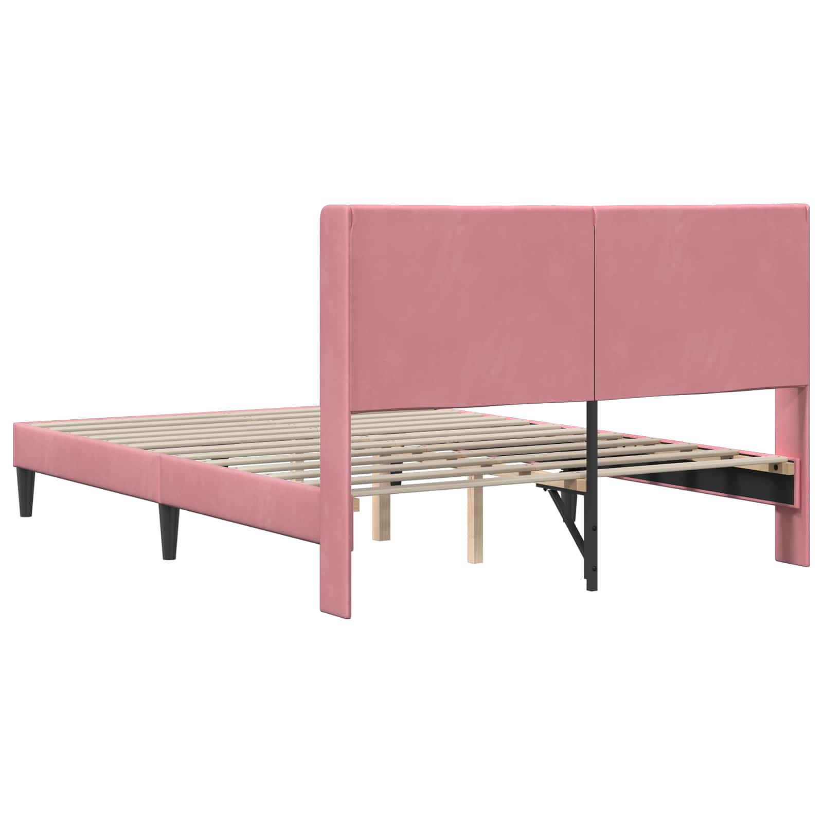 Cadre de lit avec tête de lit Rose 120 x 190 cm Velours - XIOS