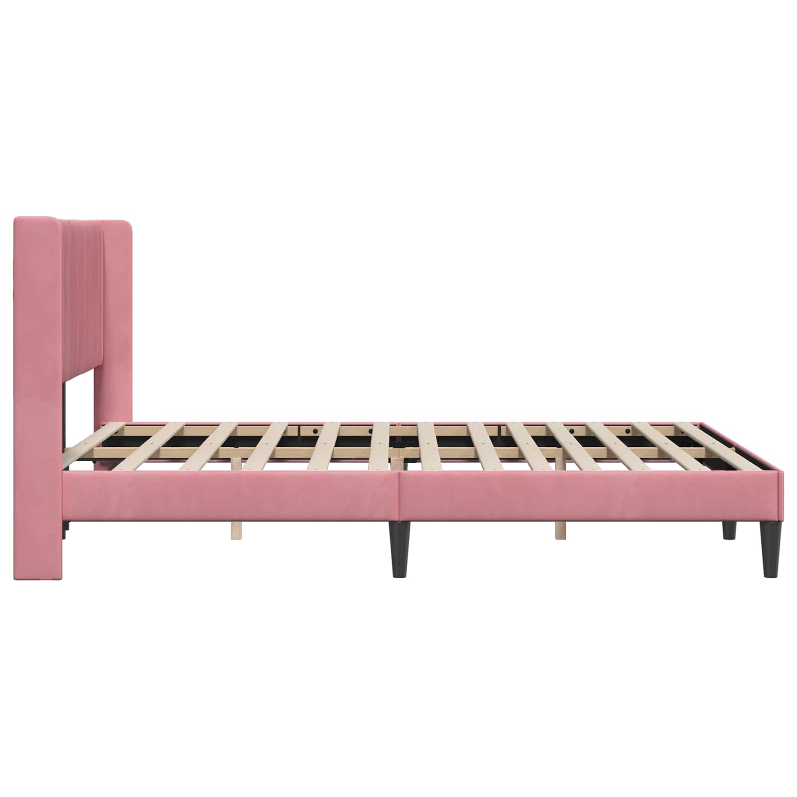 Cadre de lit avec tête de lit Rose 120 x 190 cm Velours - XIOS