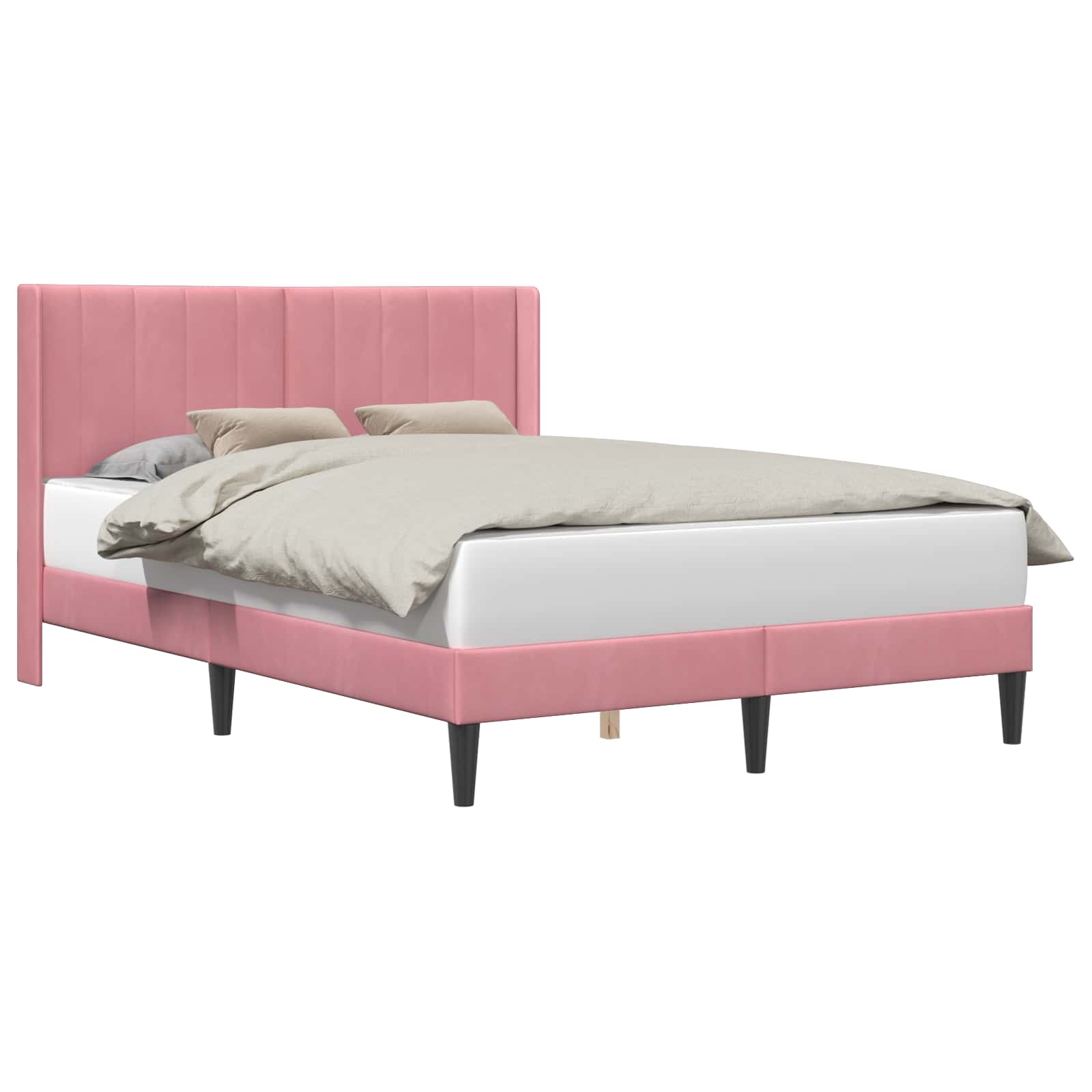 Cadre de lit avec tête de lit Rose 120 x 200 cm Velours - XIOS