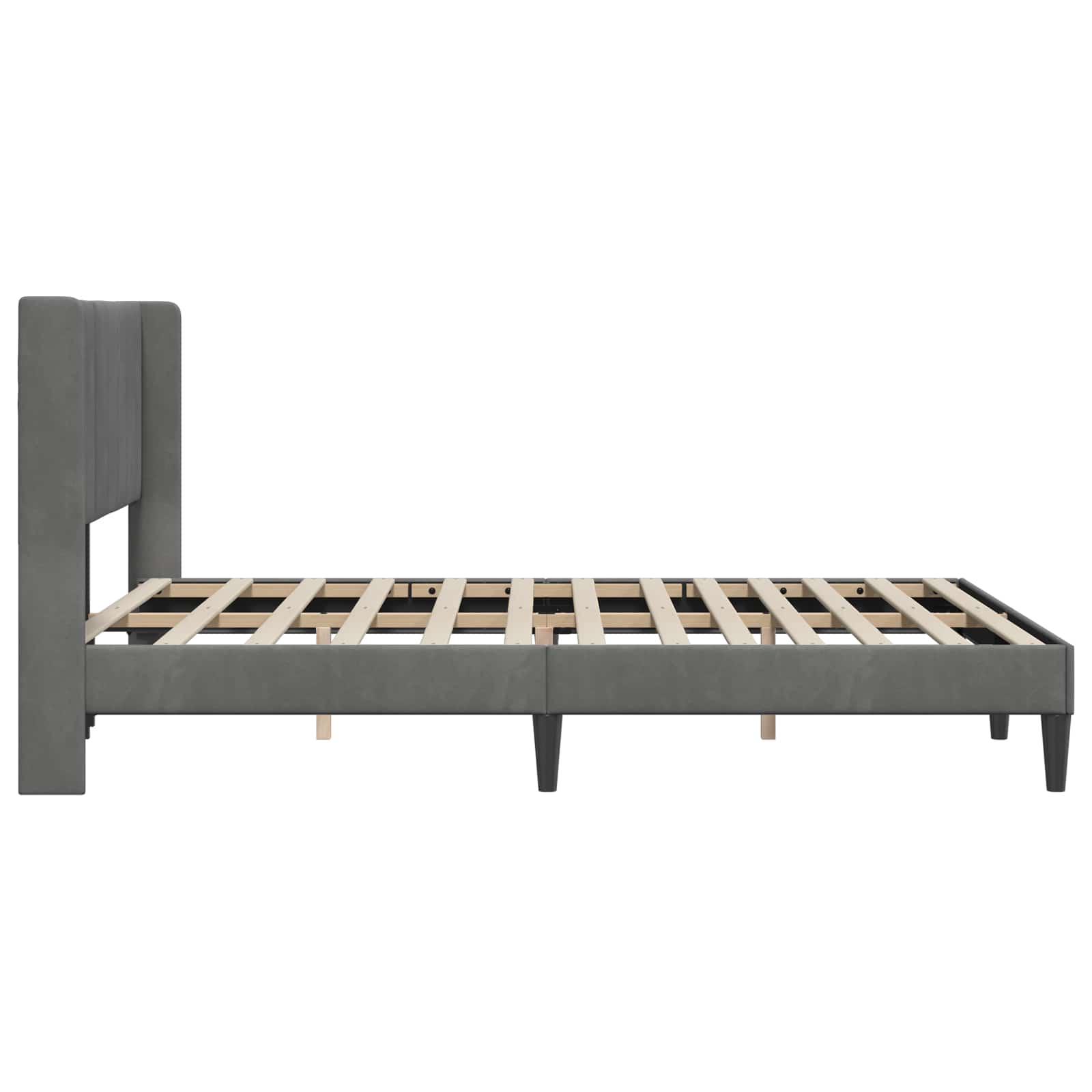 Cadre de lit avec tête de lit Gris foncé 140 x 190 cm Velours - XIOS