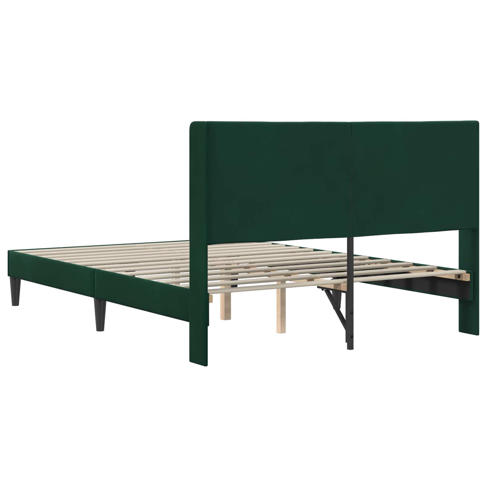 Cadre de lit avec tête de lit Vert foncé 140 x 190 cm Velours - XIOS