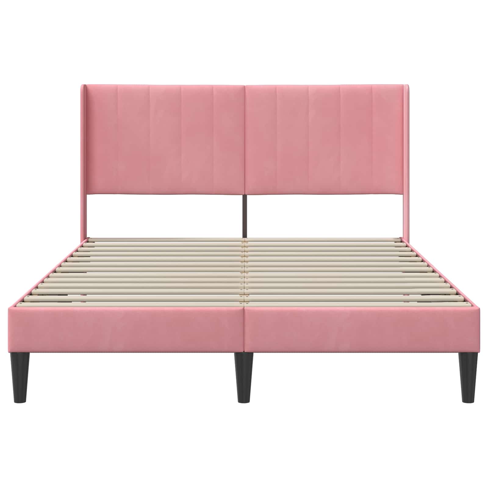 Cadre de lit avec tête de lit Rose 140 x 190 cm Velours - XIOS