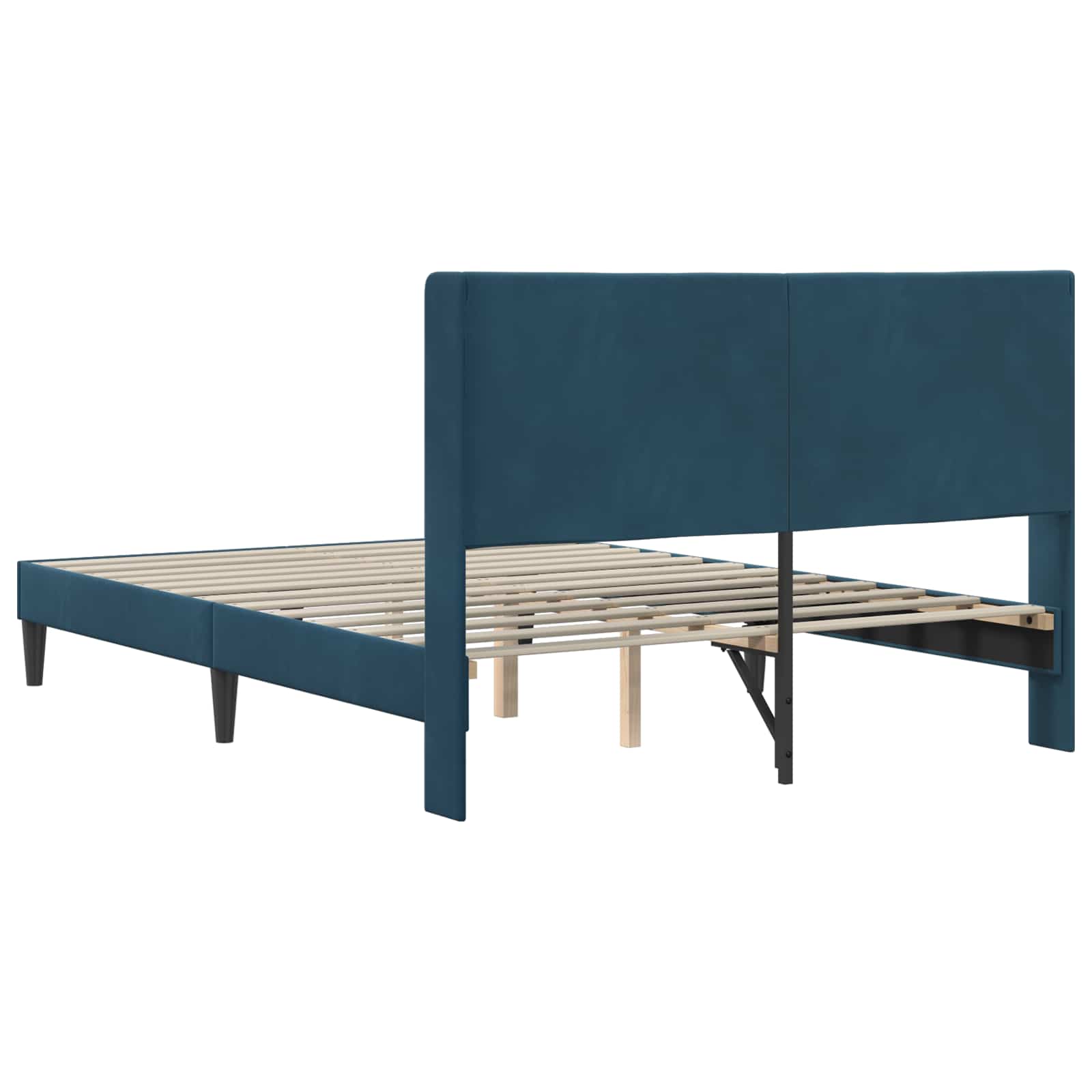 Cadre de lit avec tête de lit Bleu 140 x 190 cm Velours - XIOS