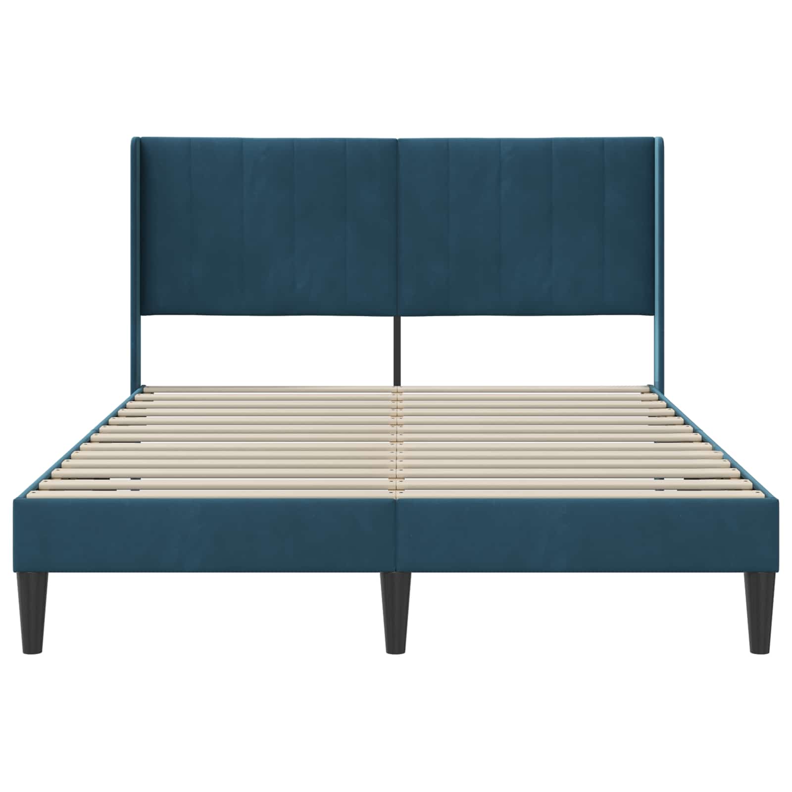 Cadre de lit avec tête de lit Bleu 140 x 190 cm Velours - XIOS