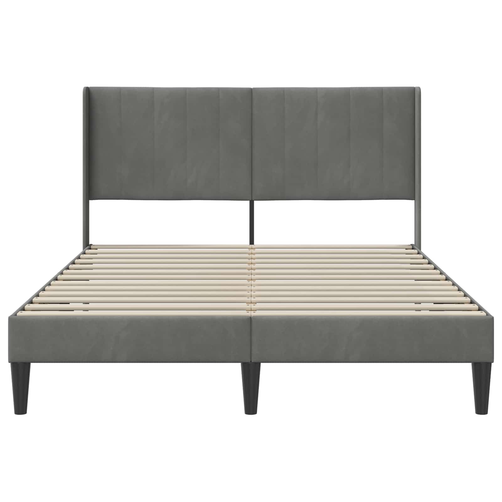 Cadre de lit avec tête de lit Gris foncé 160 x 200 cm Velours - XIOS