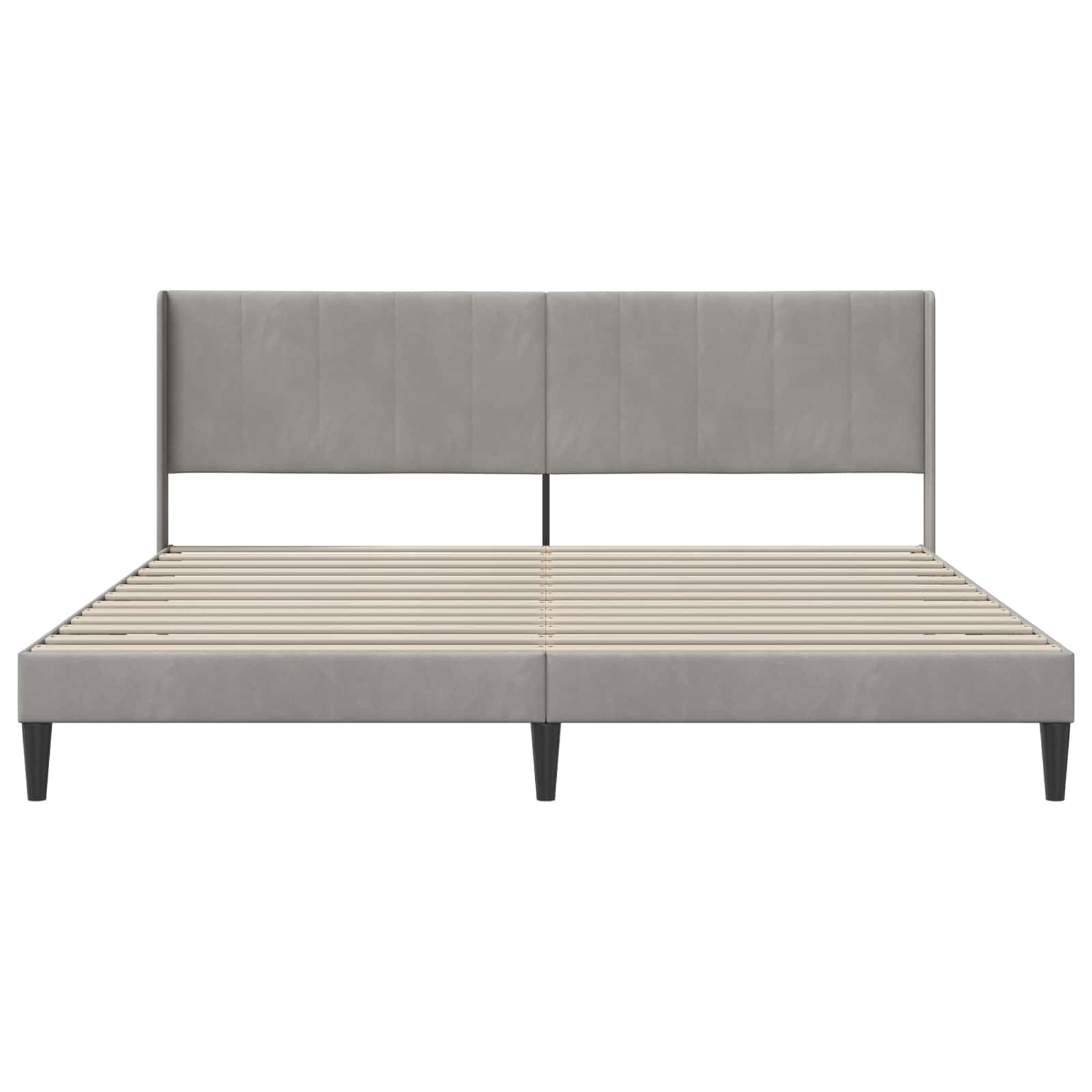 Cadre de lit avec tête de lit Gris clair 180 x 200 cm Velours - XIOS