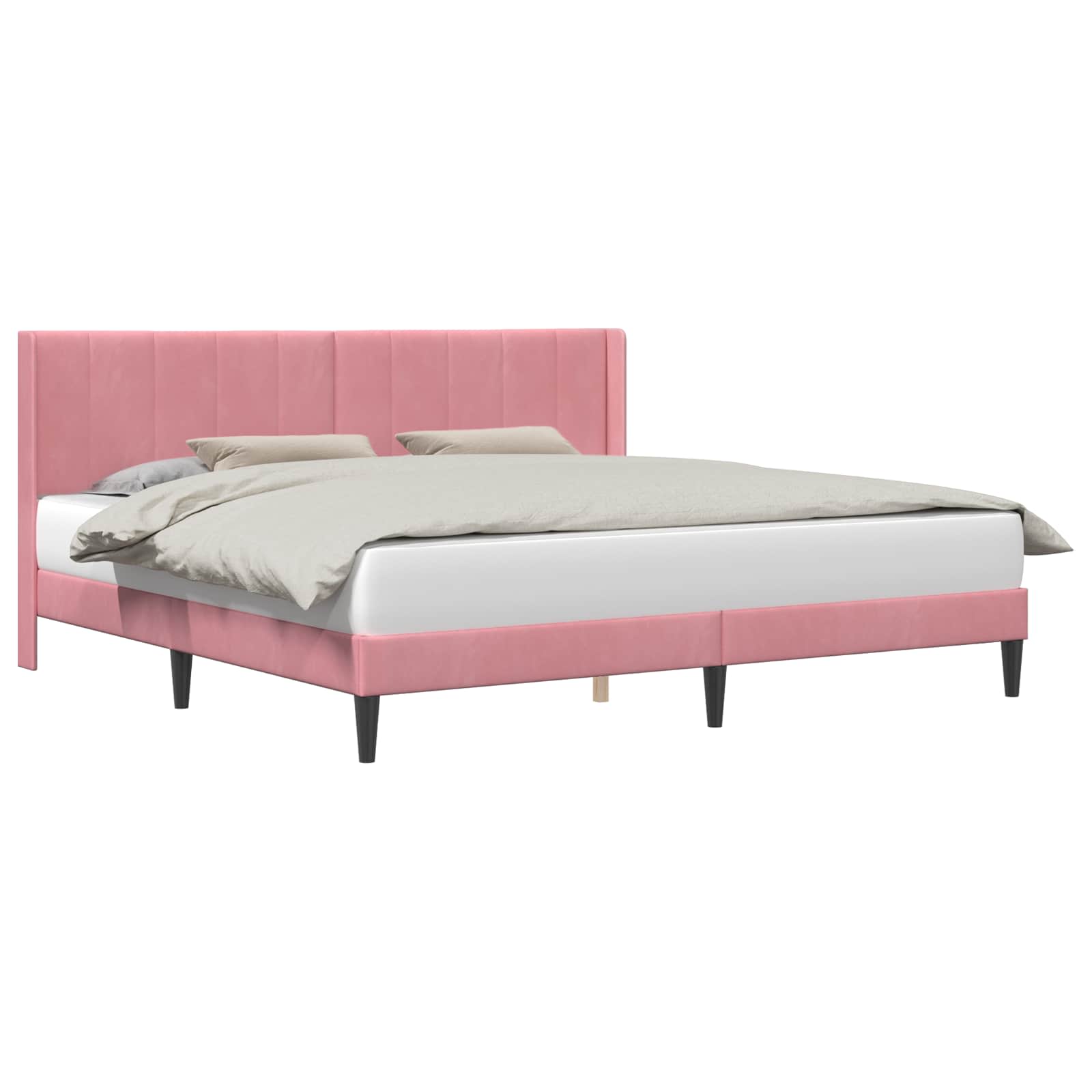 Cadre de lit avec tête de lit Rose 180 x 200 cm Velours - XIOS