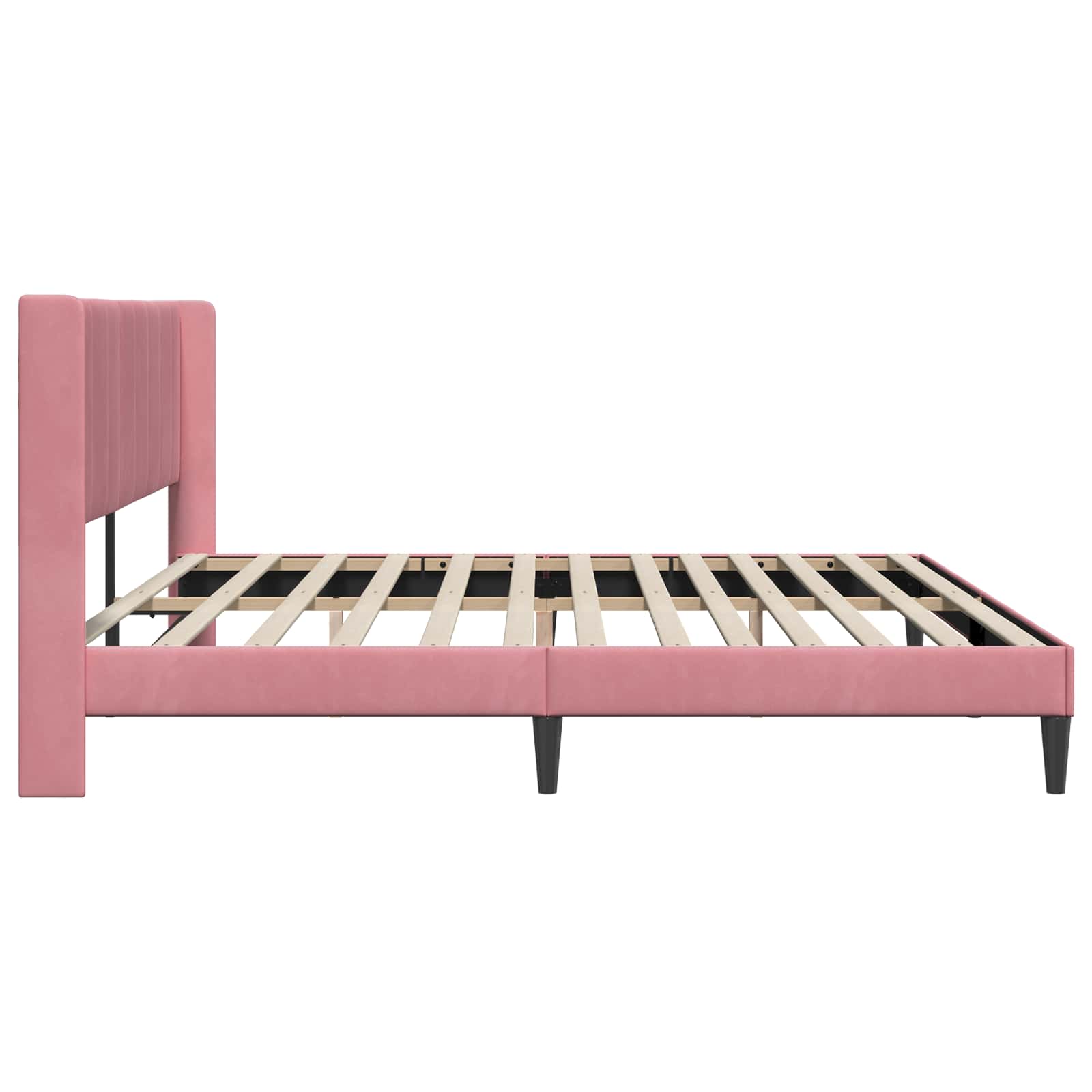 Cadre de lit avec tête de lit Rose 180 x 200 cm Velours - XIOS