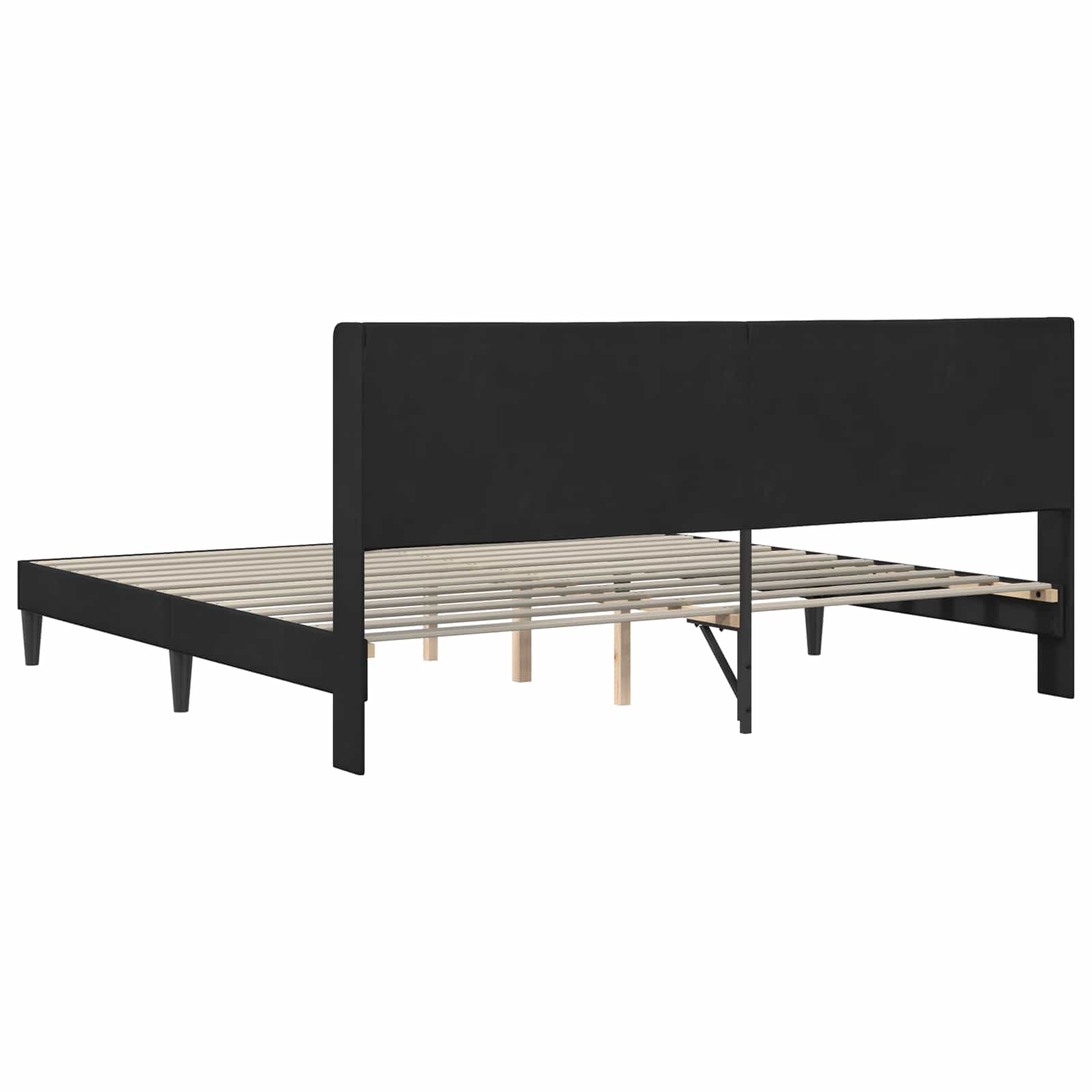 Cadre de lit avec tête de lit Noir 180 x 200 cm Velours - XIOS