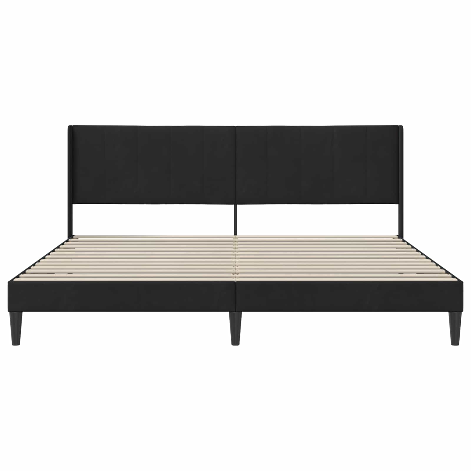 Cadre de lit avec tête de lit Noir 180 x 200 cm Velours - XIOS