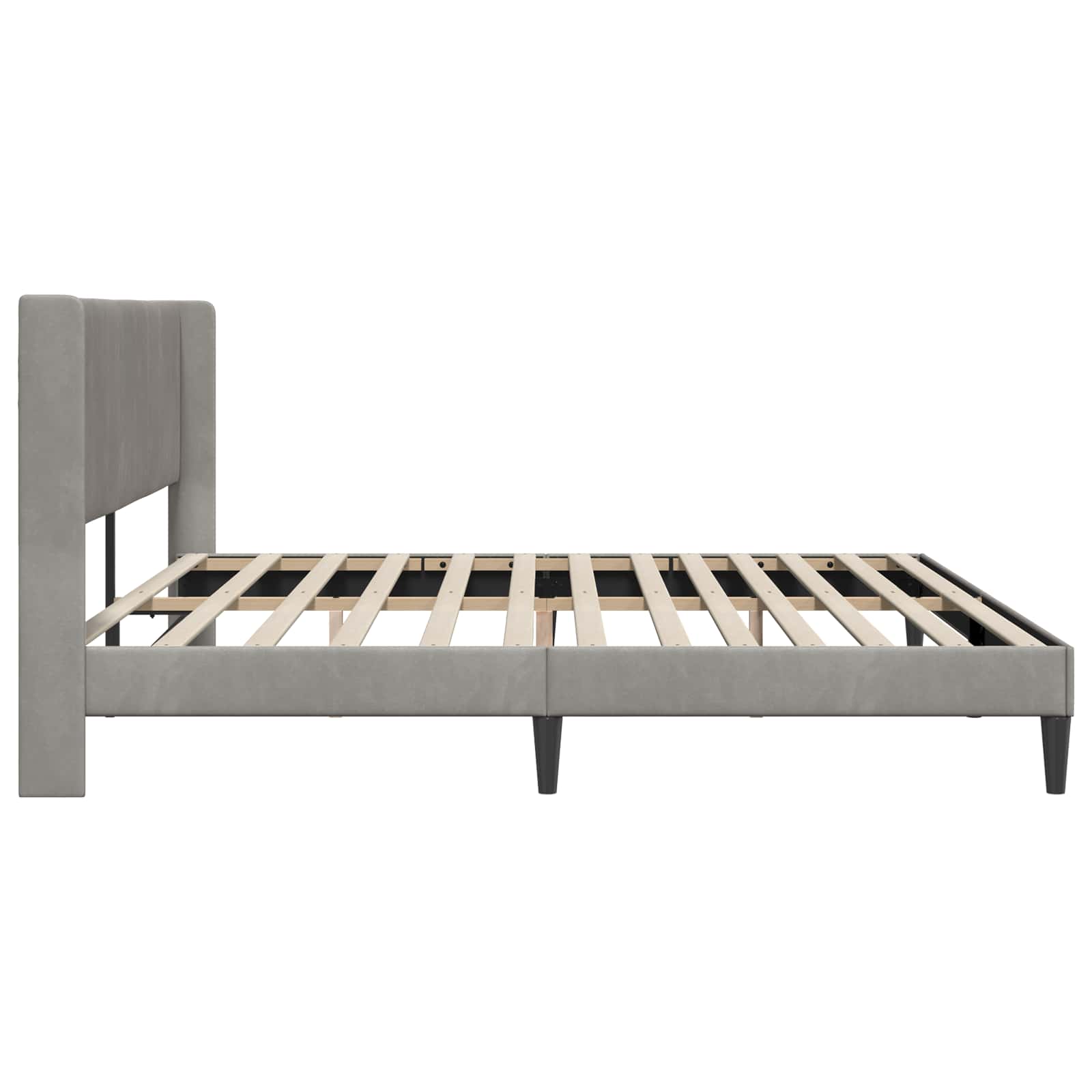 Cadre de lit avec tête de lit Gris clair 200 x 200 cm Velours - XIOS