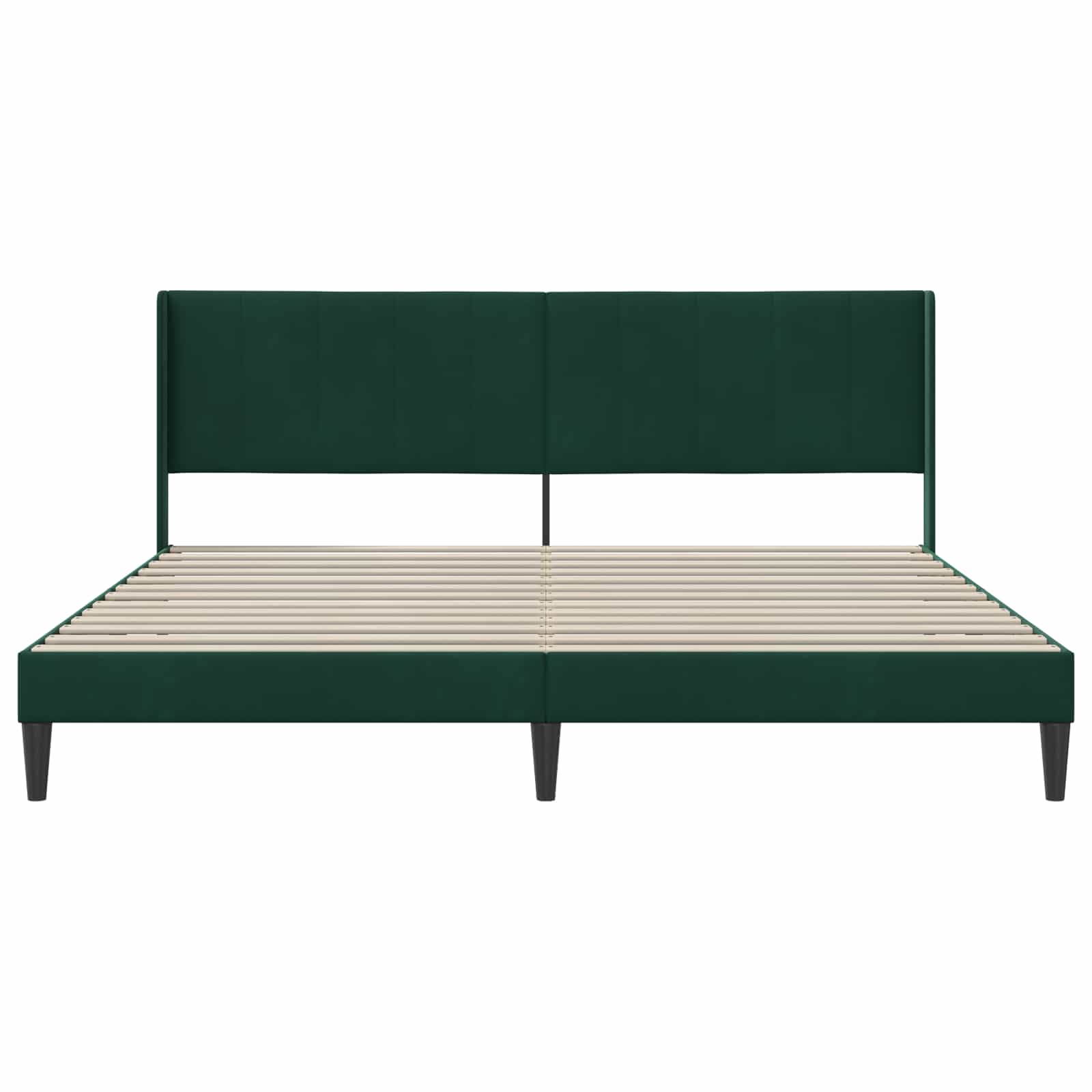 Cadre de lit avec tête de lit Vert foncé 200 x 200 cm Velours - XIOS