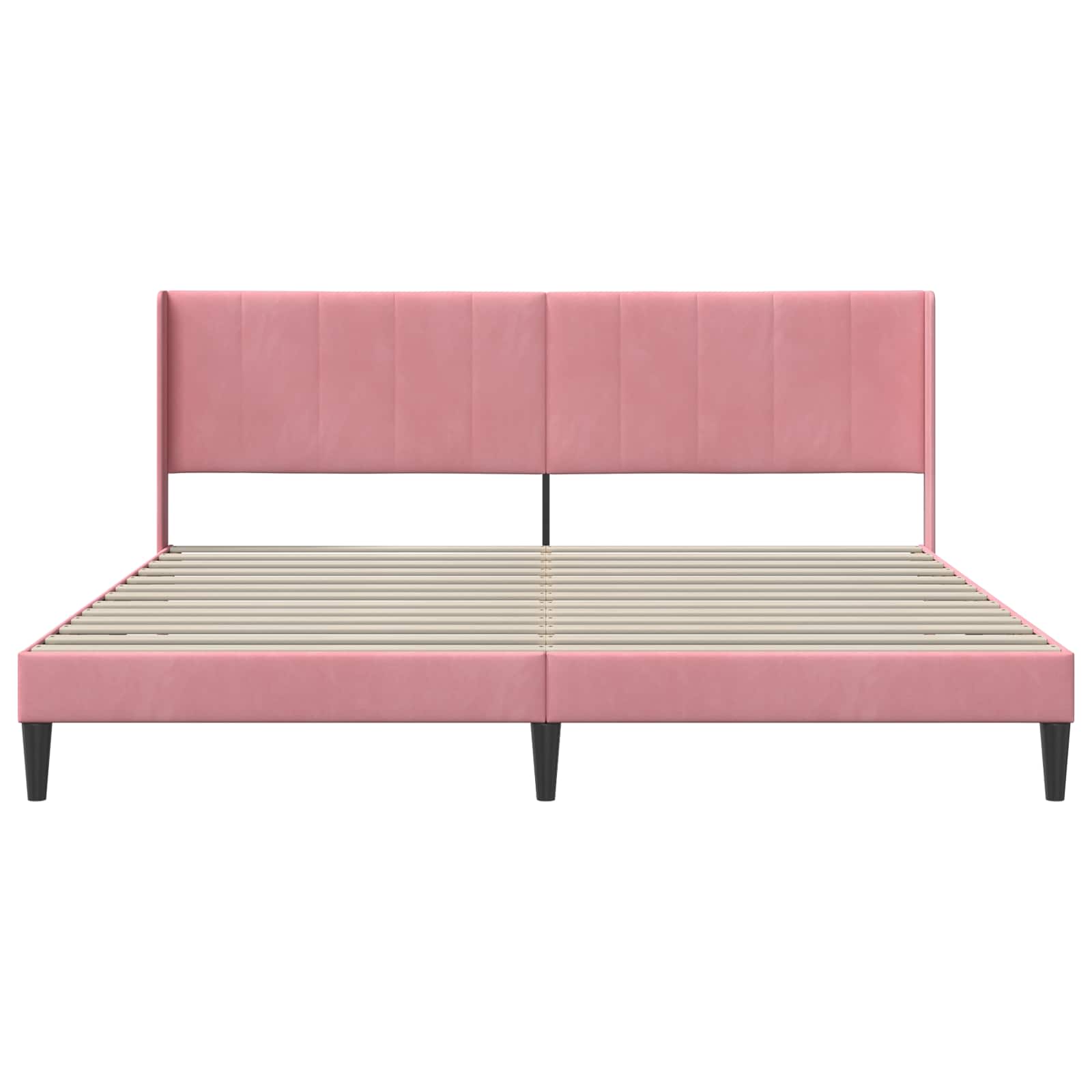 Cadre de lit avec tête de lit Rose 200 x 200 cm Velours - XIOS