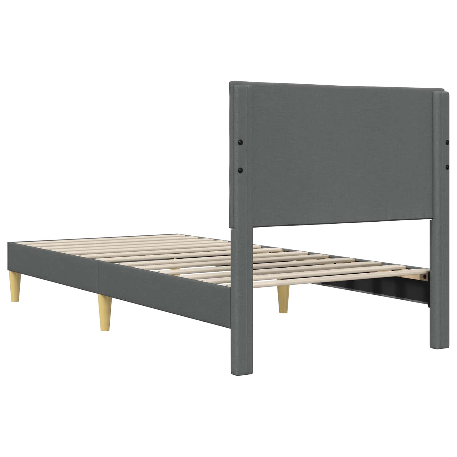 Cadre de lit avec tête de lit Gris foncé 80 x 200 cm tissu - XIOS