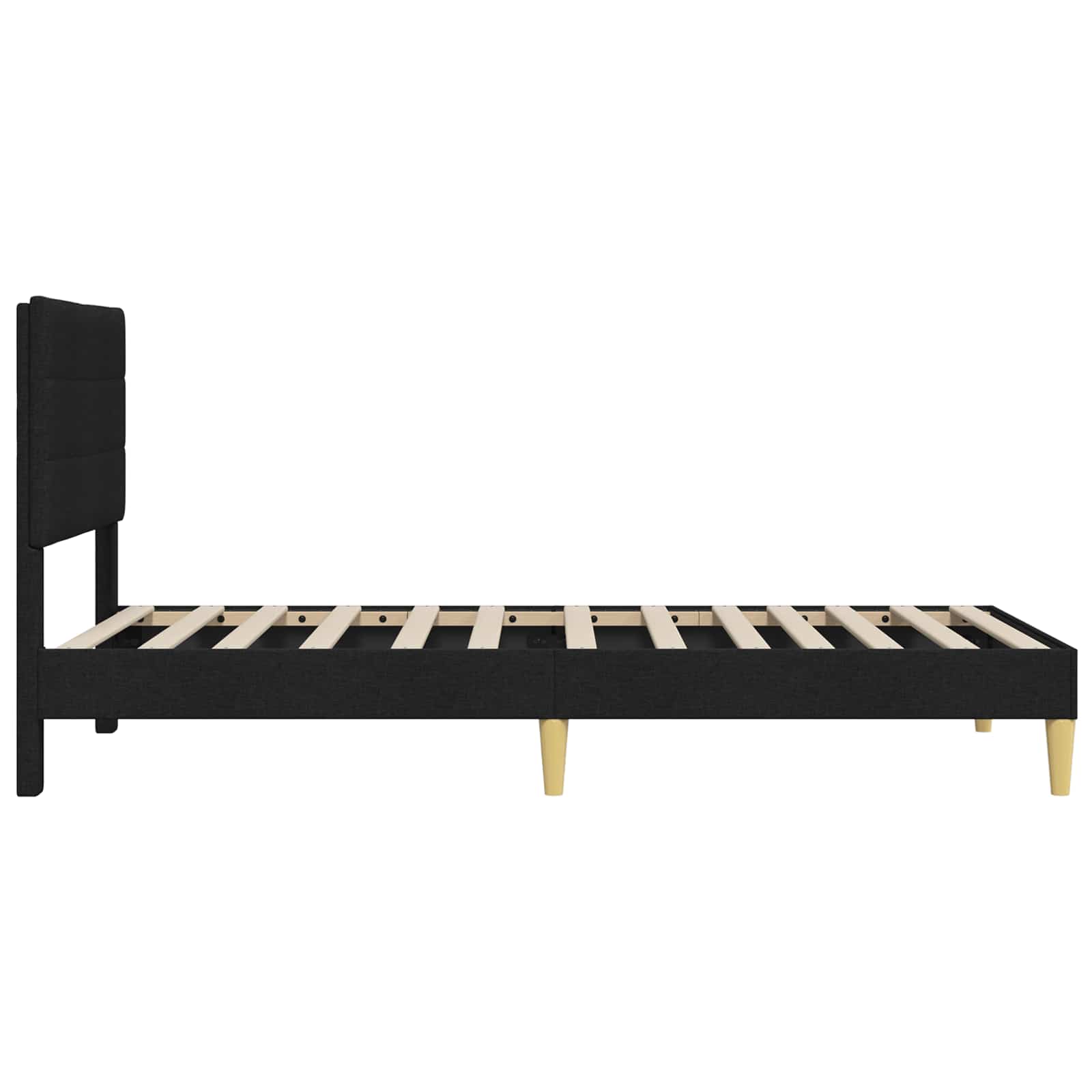 Cadre de lit avec tête de lit Noir 80 x 200 cm tissu - XIOS