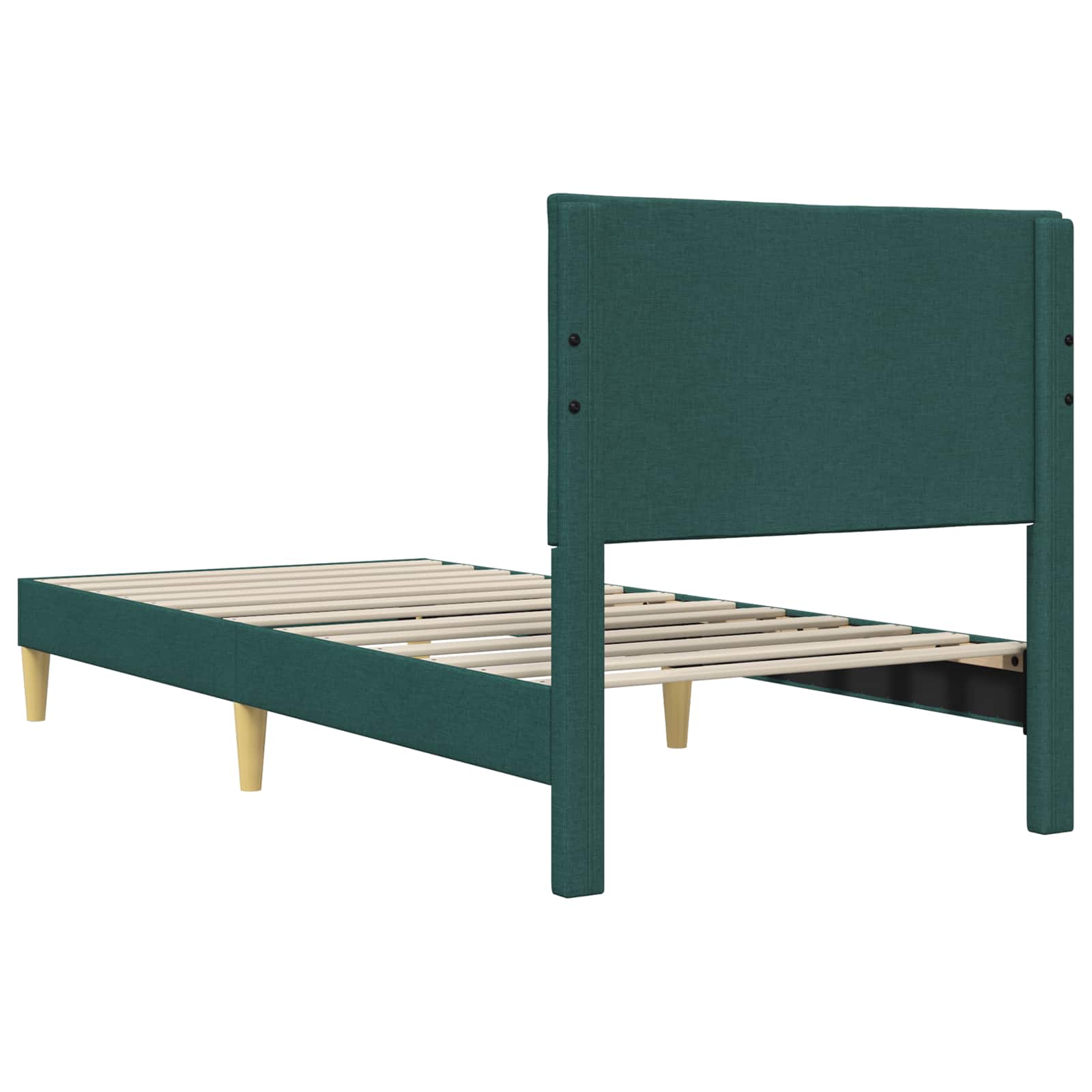 Cadre de lit avec tête de lit Vert foncé 80 x 200 cm tissu - XIOS