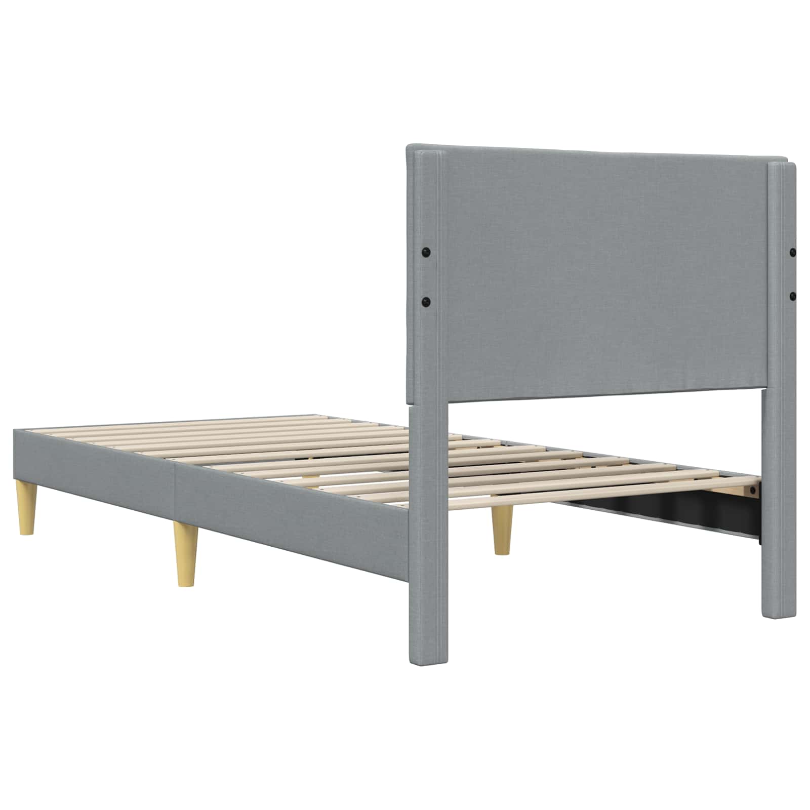 Cadre de lit avec tête de lit Gris clair 90 x 190 cm tissu - XIOS