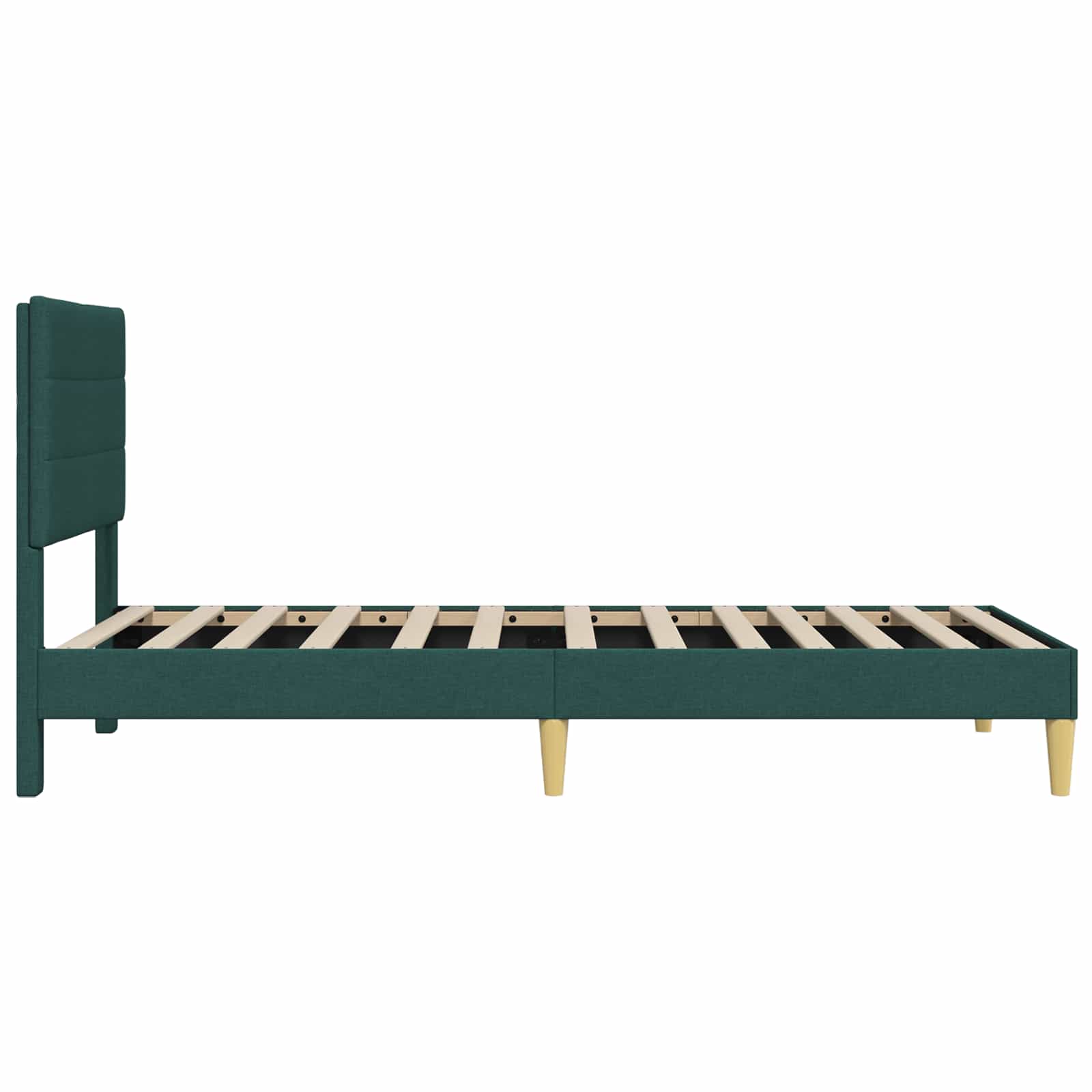 Cadre de lit avec tête de lit Vert foncé 90 x 190 cm tissu - XIOS