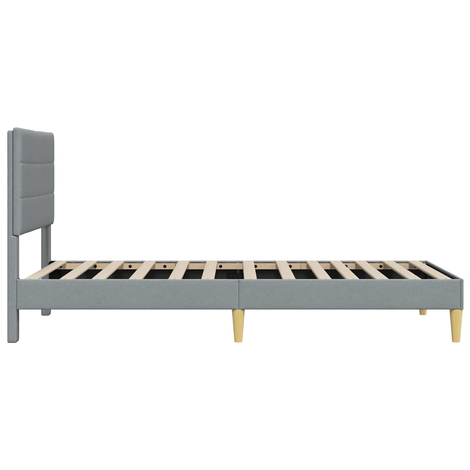 Cadre de lit avec tête de lit Gris clair 90 x 200 cm Tissu - XIOS