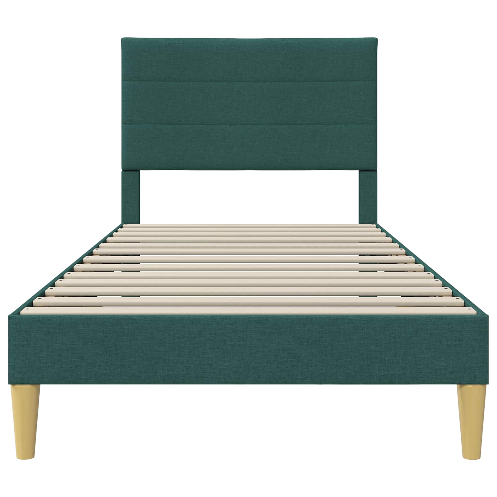 Cadre de lit avec tête de lit Vert foncé 100 x 200 cm tissu - XIOS